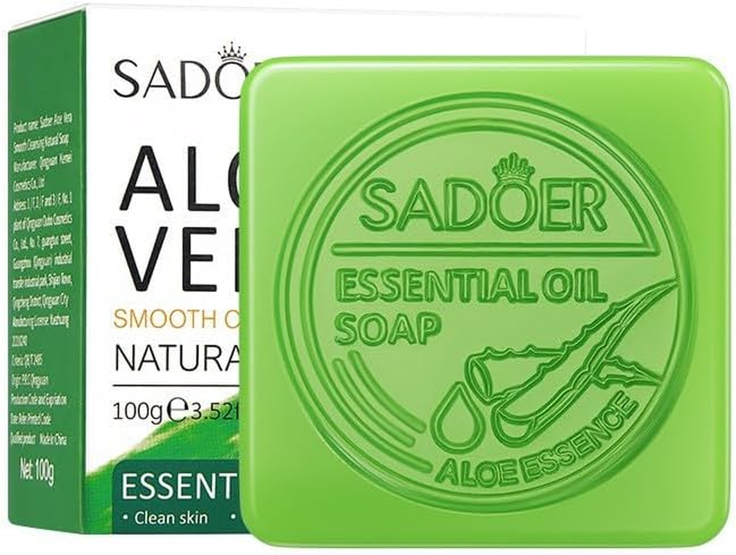 Aloe Vera Essential Oil Soap, Moisturising Natural Skin Cleanser, 100G image number 1