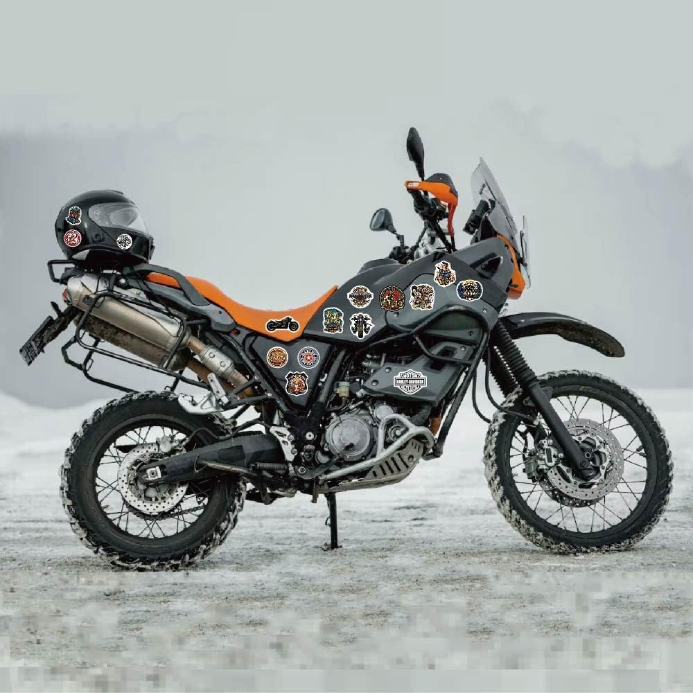 Pack of 50 Harley Motorcycle Stickers for Water Bottles Mobile Phone Case Tour Luggage Helmet Boot Car Bumper Planner Bicycle Protective Helmet Vinyl Motor Brands Stickers for Teenagers Men Adults - Retro Cars image number 5