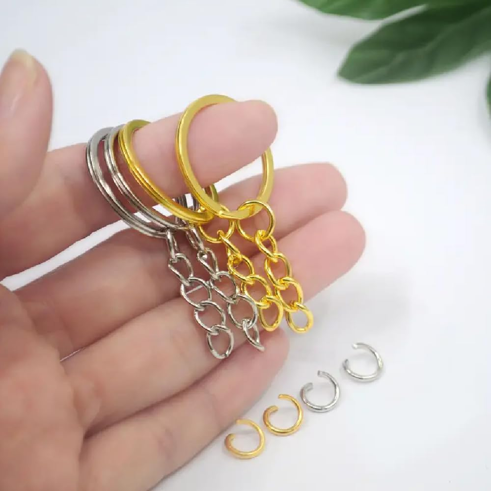 100Pcs 30Mm Sliver Key Chain Rings Kit, 50Pcs Keychain Rings with Chain and 50Pcs Open Jump Ring, for Keys, Crafts and Jewelry Findings Making (Silvery) image number 4