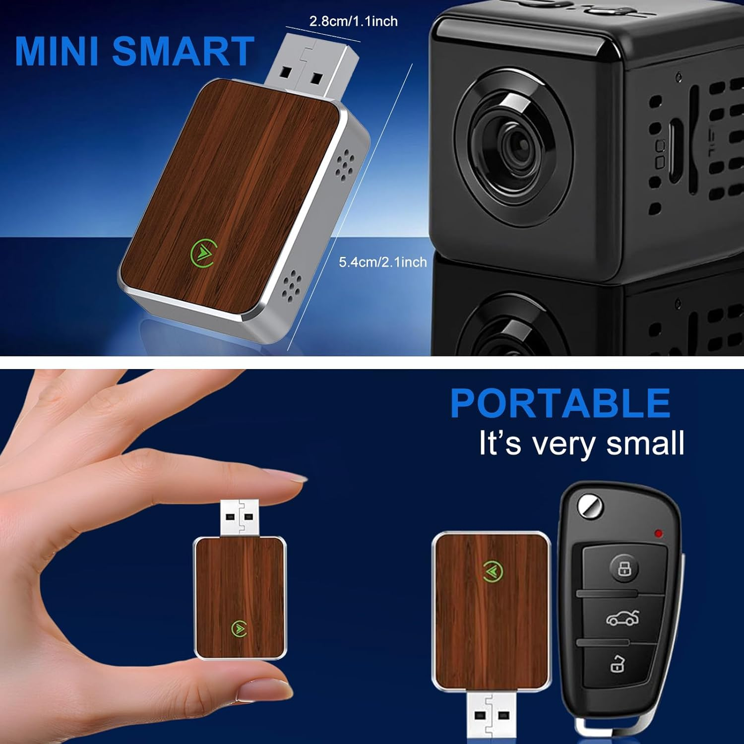 Wireless Carplay Adapter, 2 in 1 Carplay & Android Auto Adapter, Convert Wired to Wireless Car Play Dongle, with Extension Cord, Plug & Play, for Iphone Ios 12+ & Android 11+ image number 6