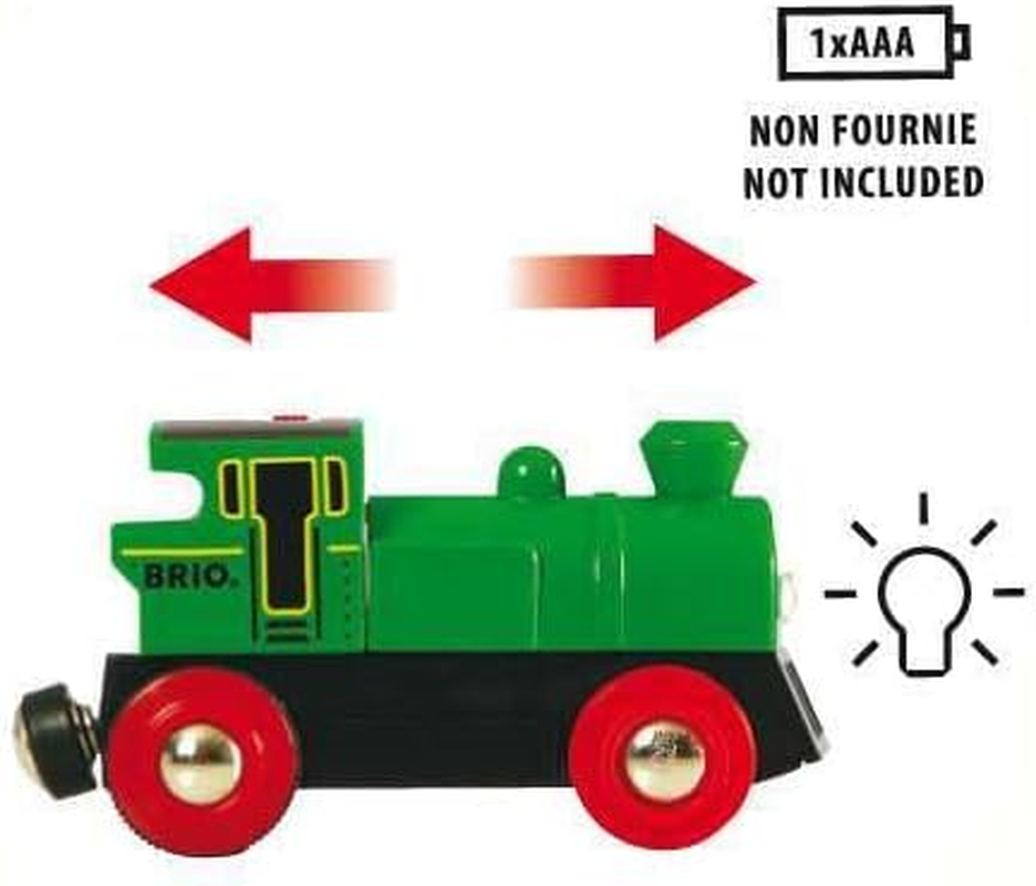 BRIO World 33595 Battery Powered Engine &ndash; Wooden Train Engine with Motorised Action, Compatible with BRIO Railway Sets for Kids 3+ Years image number 2