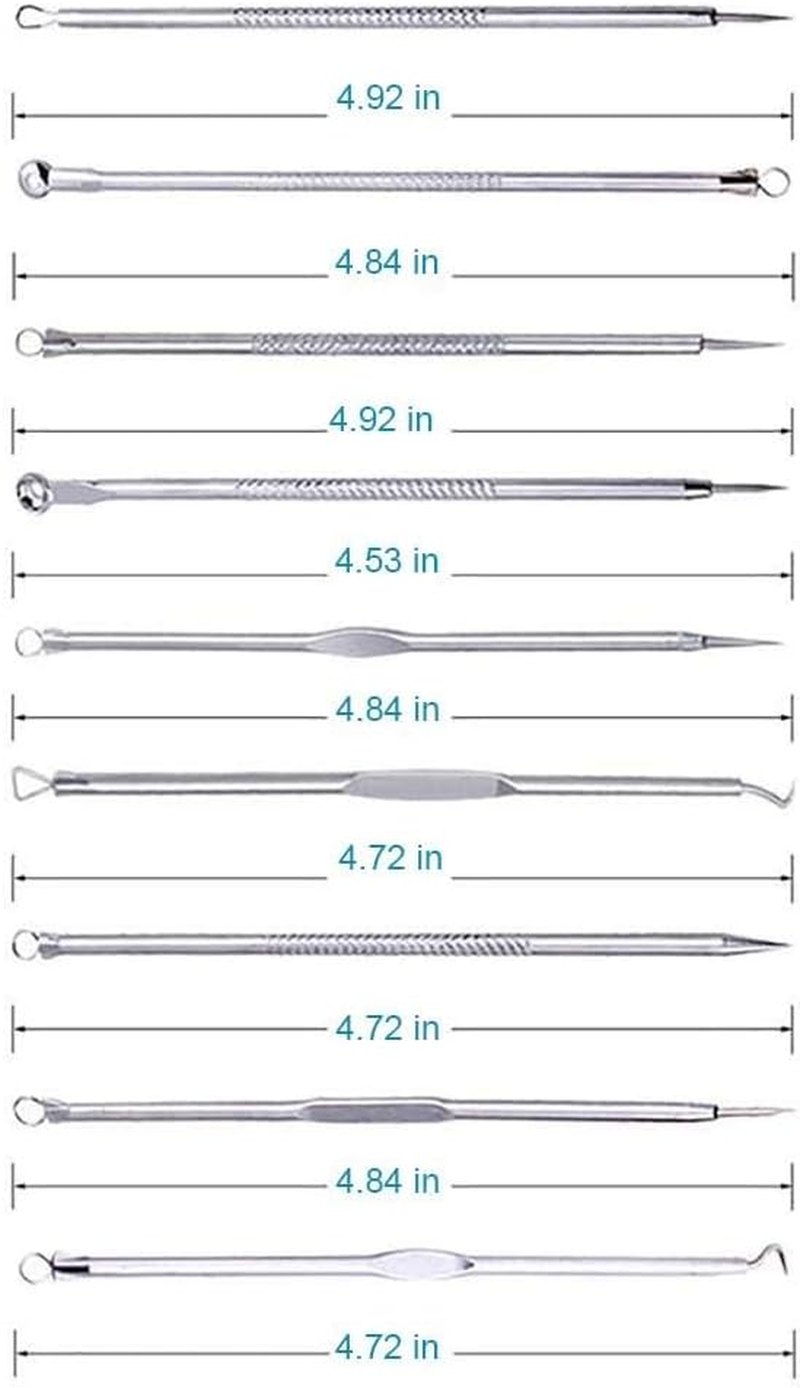 9-Piece Blackhead Remover Tool Kit, Professional Pimple Extractor Comedone with Leather Case - Stainless Steel Blemish Acne Removal Tools for Face, Safe on Sensitive & Oily Skin image number 6