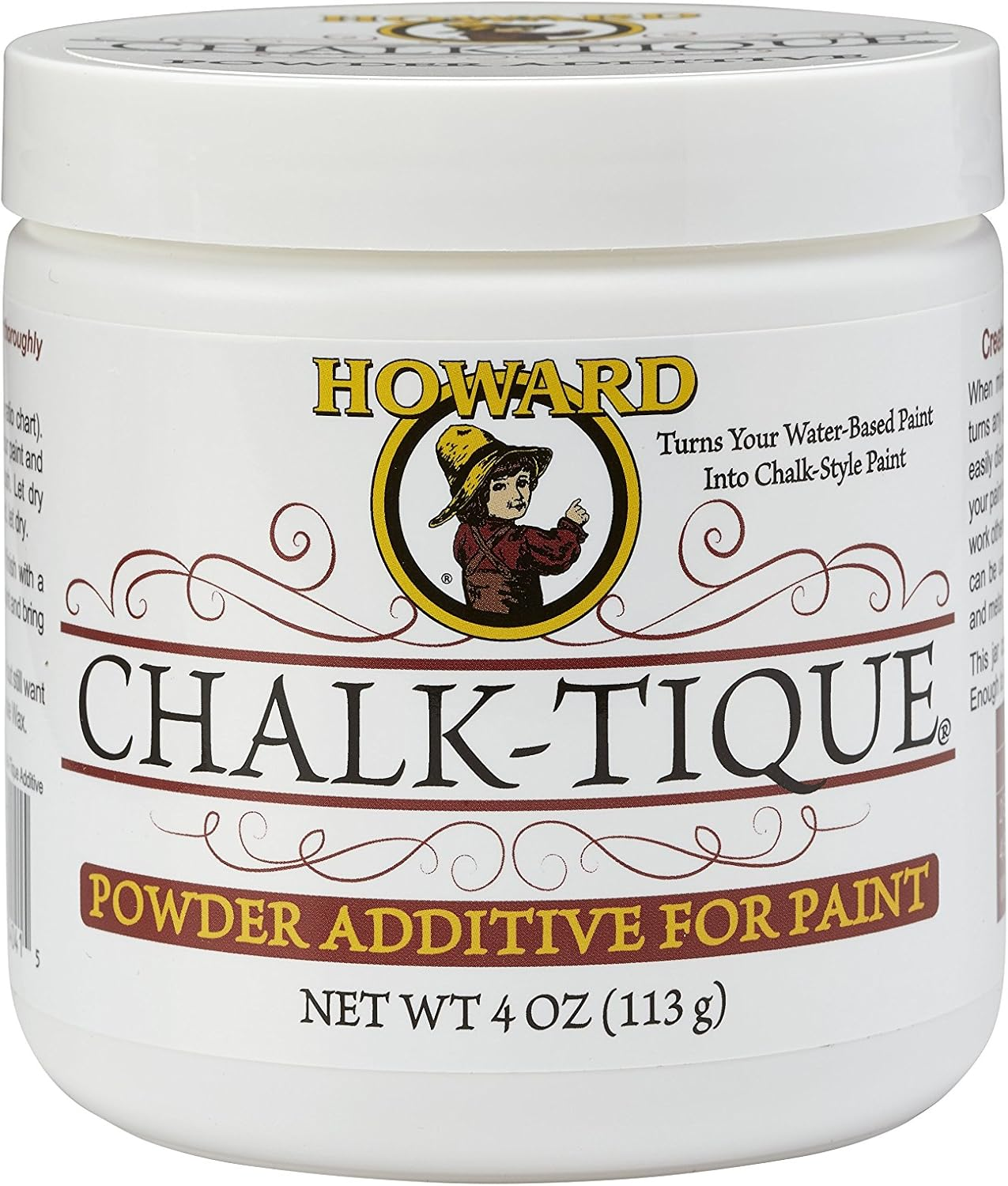 HOWARD PRODUCTS Chalk-Tique Powder Additive - Transform Regular Water Base Paint into Chalk Style Paint DIY Projects Perfect Easy Distress & Wax Antique Look Creat image number 6