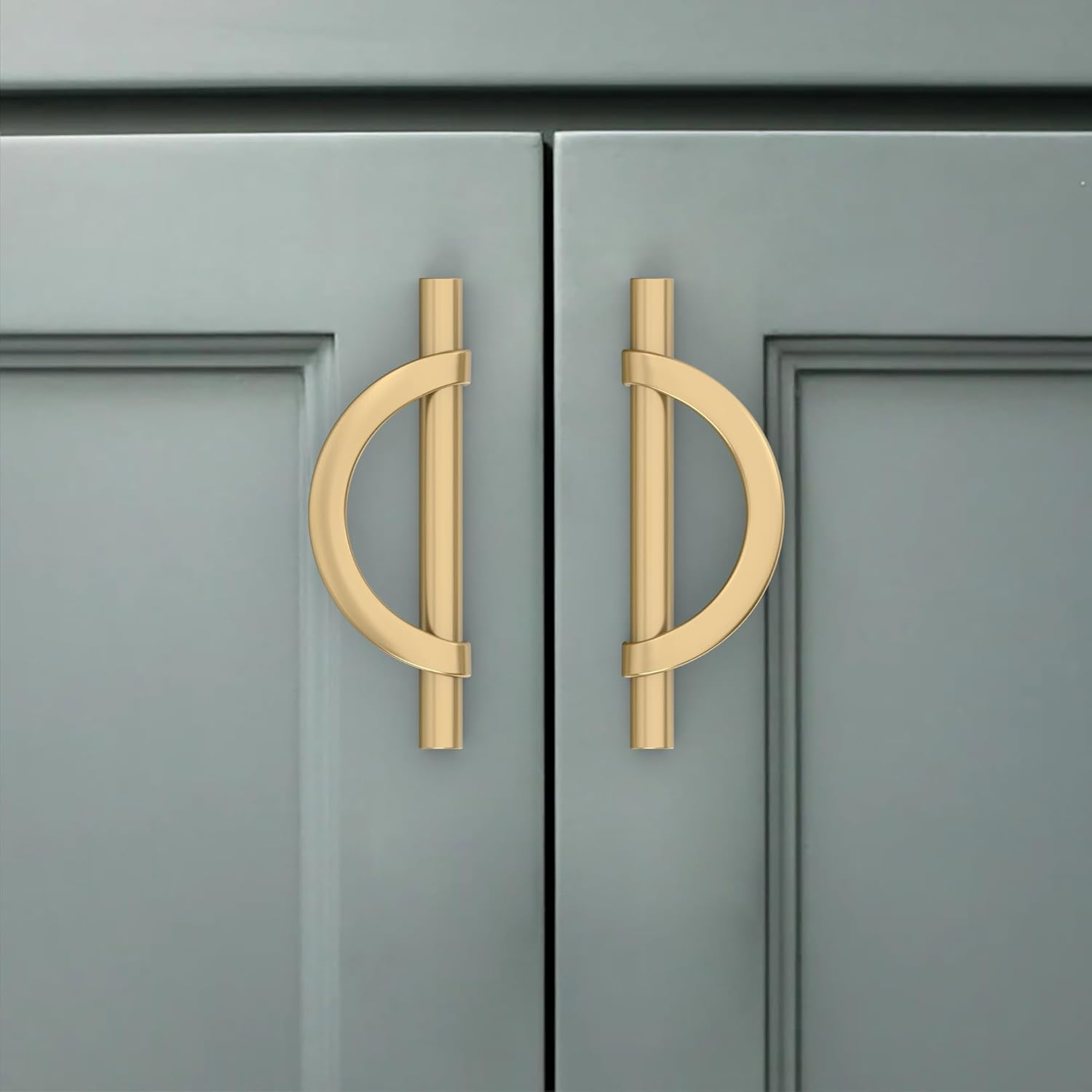 Amerdeco 10 Pack Black Brushed Gold Cabinet Pulls 5 Inch(128Mm) Hole Centers Kitchen Cabinet Handles Hardware Kitchen Handles for Cabinets Cupboard Handles Drawer Pulls&hellip;