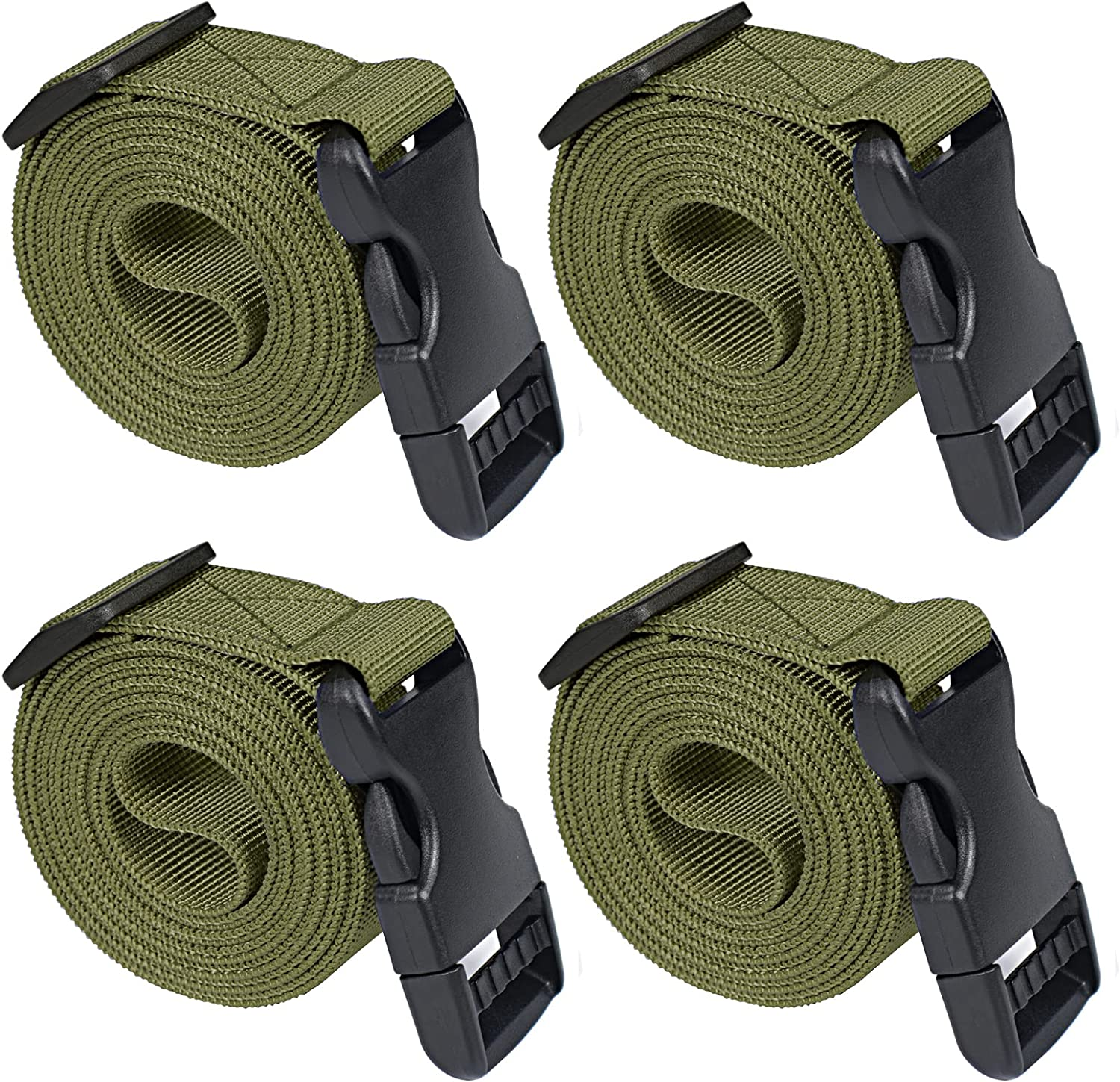Premium Utility Straps with Quick Release Buckle Adjustable Short Nylon Tie down Straps for Backpack Tactical Lashings Camping Gear Sleeping Bag Mattress Conveyor Belt Luggage