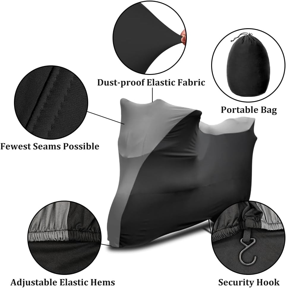 Winpower Indoor Motorcycle Cover, Soft Stretch Elastic Dustproof Scratchproof Protection Cover for Motorbikes, 96Inches image number 5