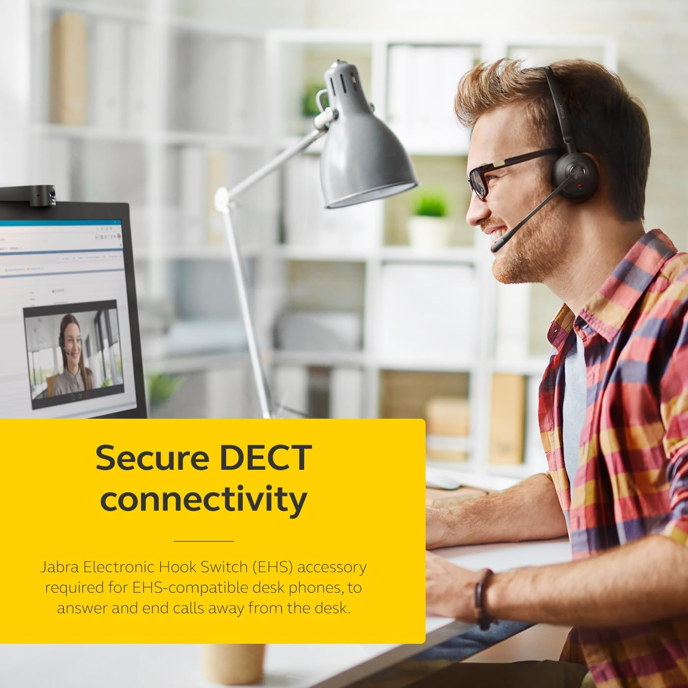 Jabra Engage 75 SE Wireless Stereo Headset - Advanced Noise Cancelling Mic - DECT Security Military Grade Encryp 150M Range + Bluetooth on Ear Headphones - Clearvoice Crystal Clear Calls 13Hr Battery image number 5