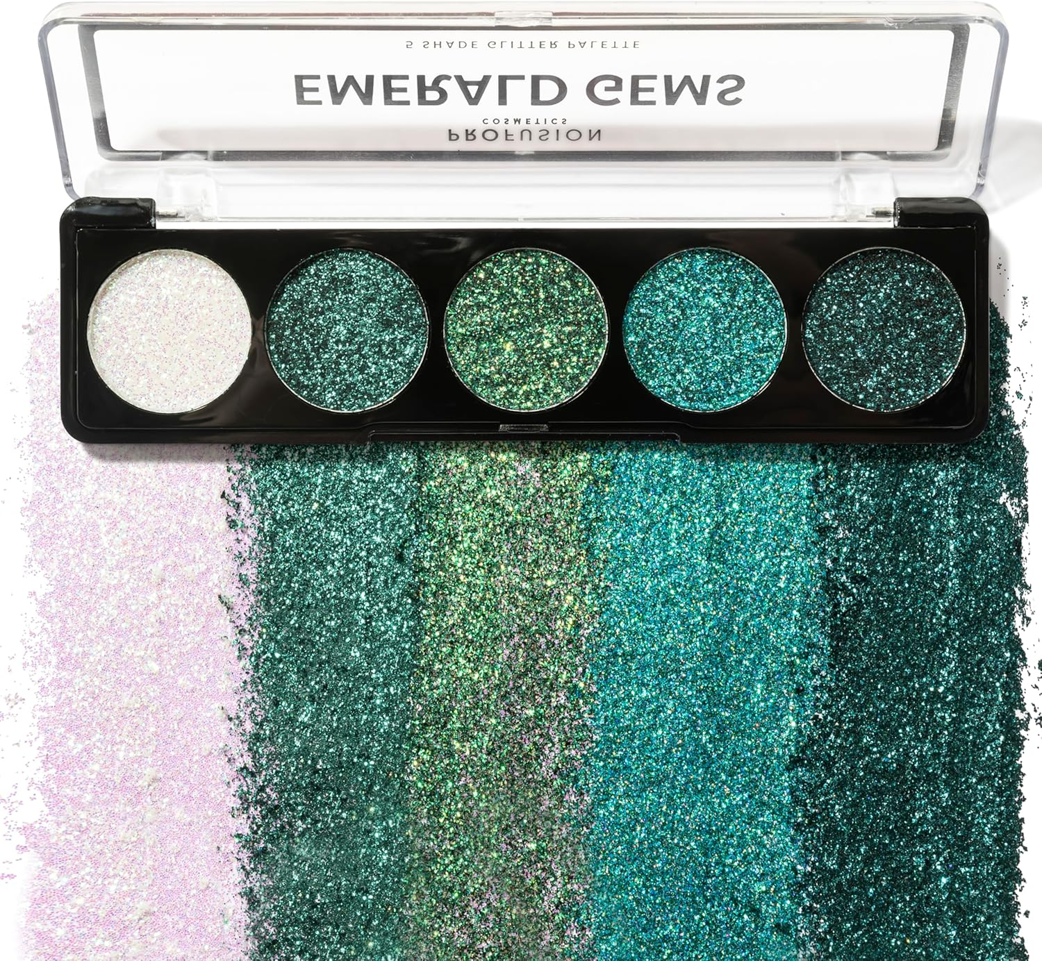 Profusion Cosmetics Emerald Gems 5 Tone Eyeshadow Palette, Multi-Colour