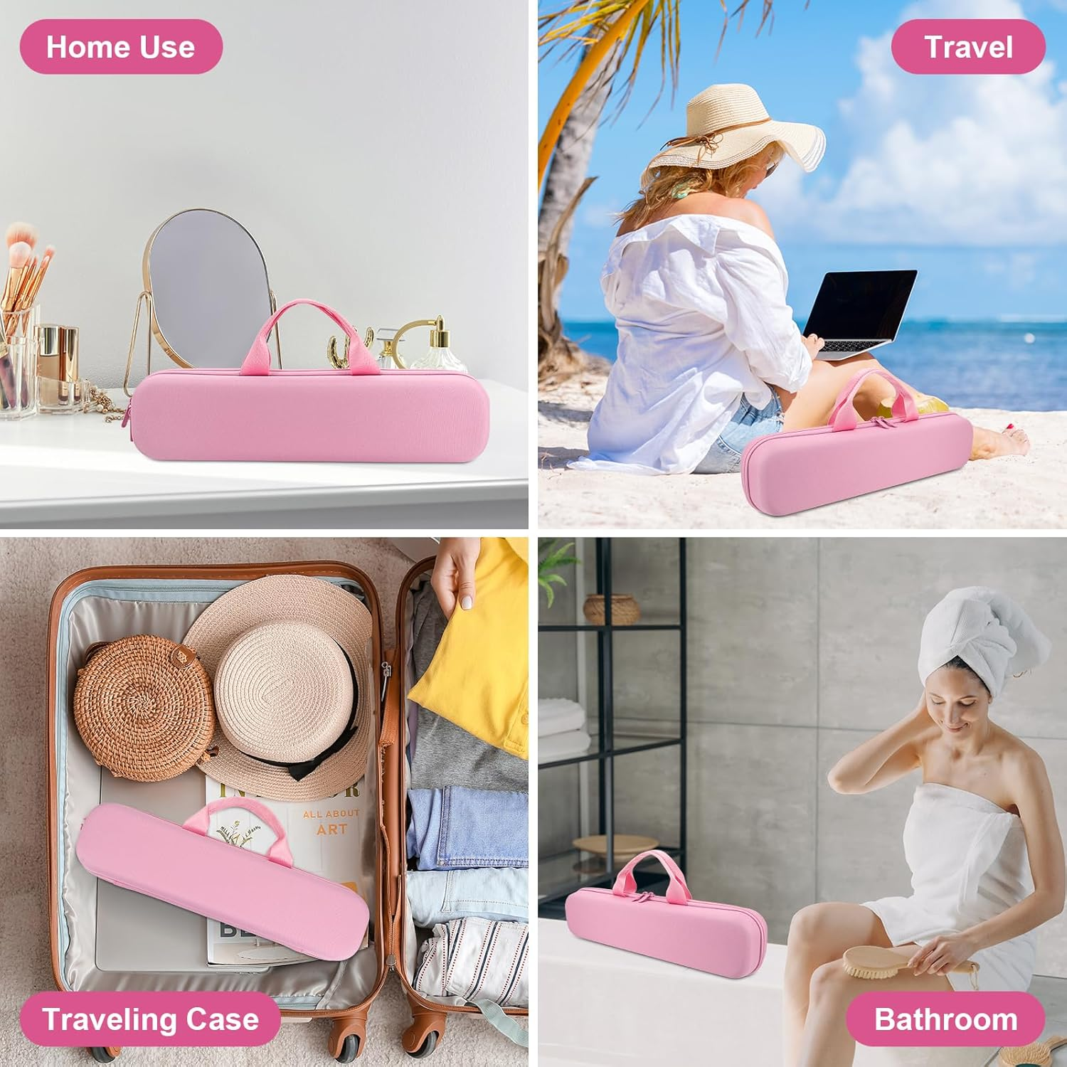 Buwico Hard Travel Case for Dyson Airstrait Straightener, Portable Storage Bag for Dyson Airstrait Straightener (Only Case, Pink) image number 3