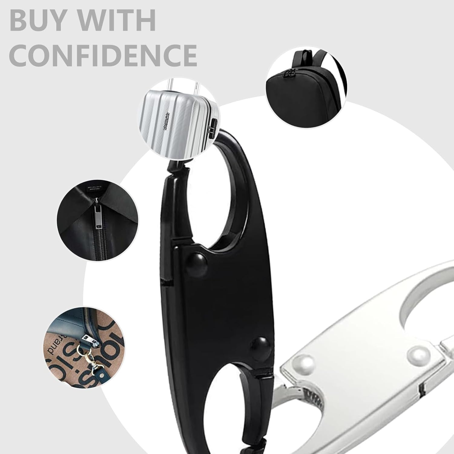 Suytvenxau 12 PCS Zipper Clip Theft Deterrent - Backpack Zipper Lock, Bag Locks for Travel, Quick Release anti Theft Clips & Key Holder, Bag Security Clips in 2 Sizes (Black, Silver, Gunmetal) image number 4