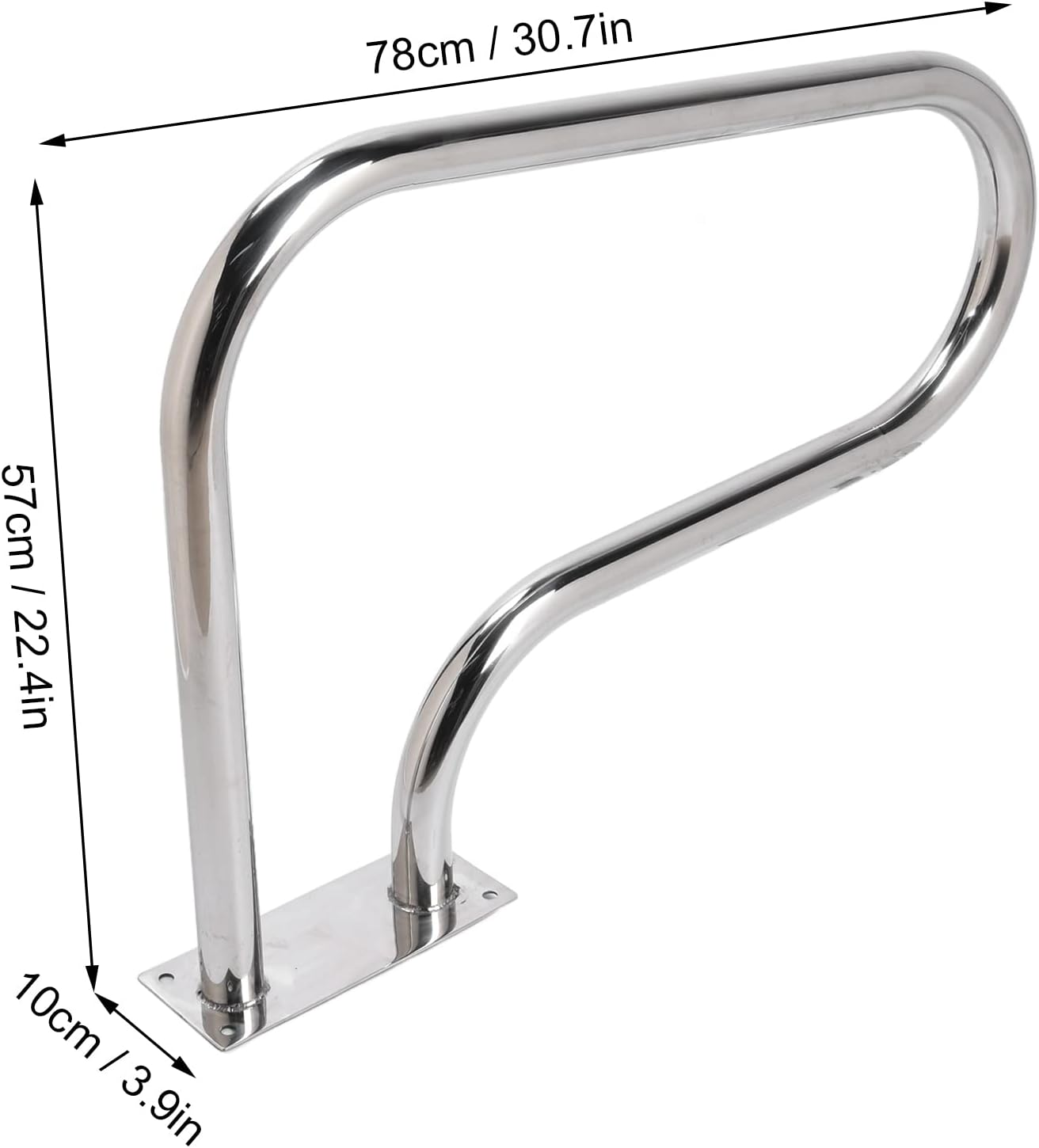 Alvinlite Pool Hand Rail,Swimming Pool Hand Rail with Quick Mount Base Plate Easy Mount Hand Grab Rail,Large Return to Deck Hand Rail for Pools,Spas,Ramps,Water Parks image number 4