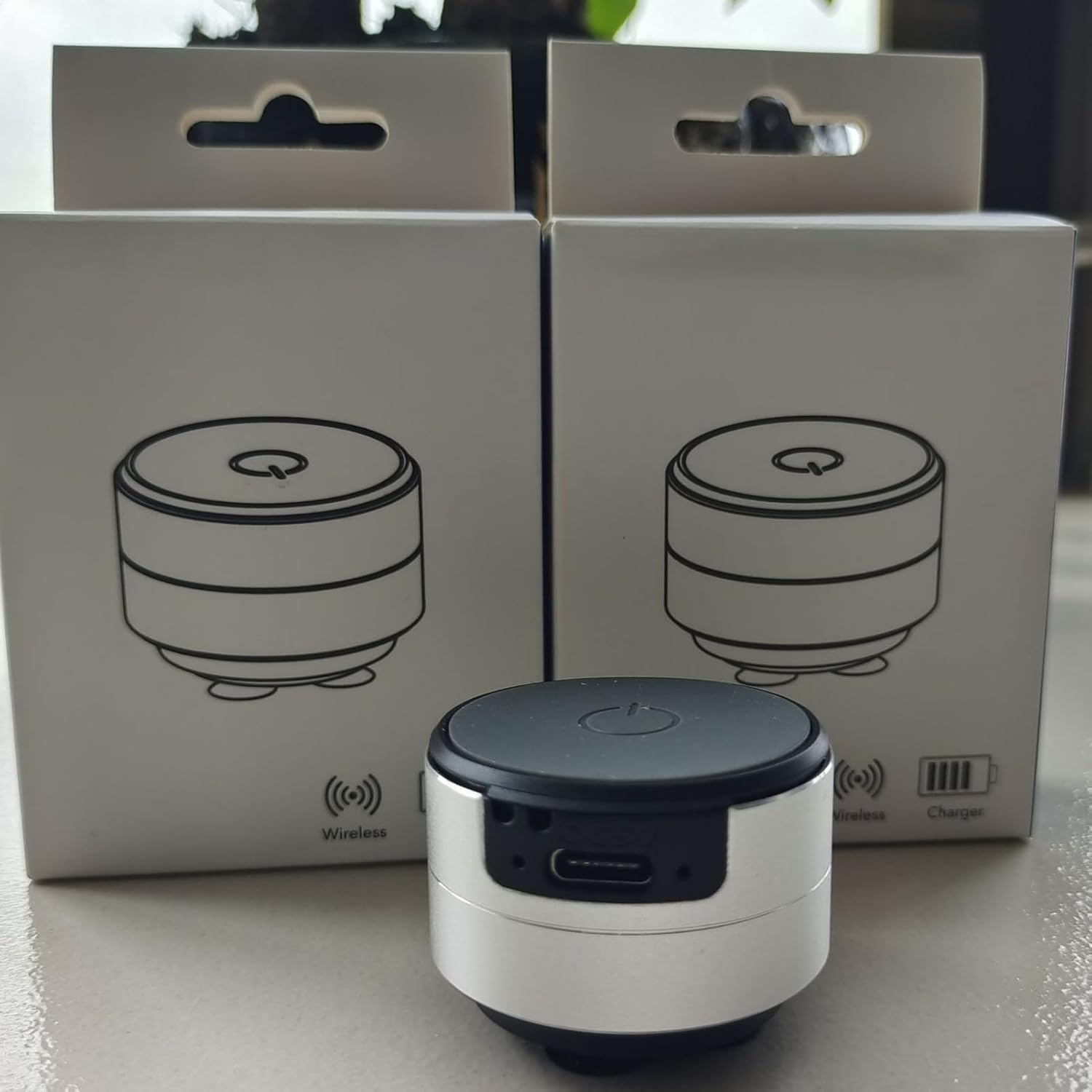 Speaker Wireless | Outdoor Compact Speaker | Music Playing Device Bone Conduction for Retail Store Owners Tech-Savvy Consumers Conference Room - Silver image number 4