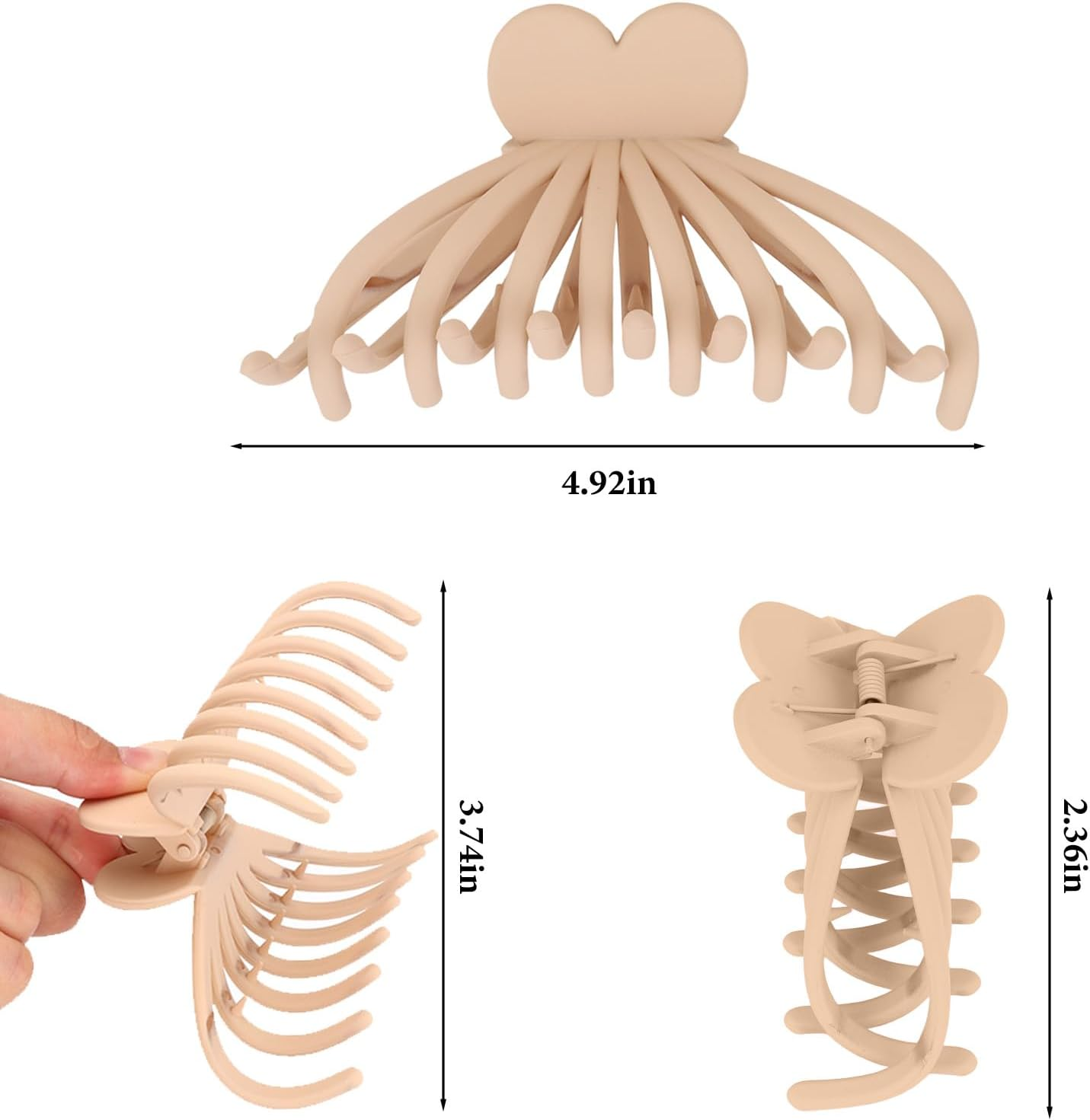 Bumlofa Basic Women'S Hair Clips, Set of 6 Hair Clips in Neutral Tones, Simple and Elegant Hairstyle Decoration image number 1