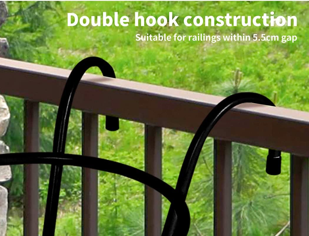 Levede Rail Pot Plant Basket Metal - Holder, Outdoors, Indoors, Shelf, Flower, Balcony, Planter, Stand, Black image number 3