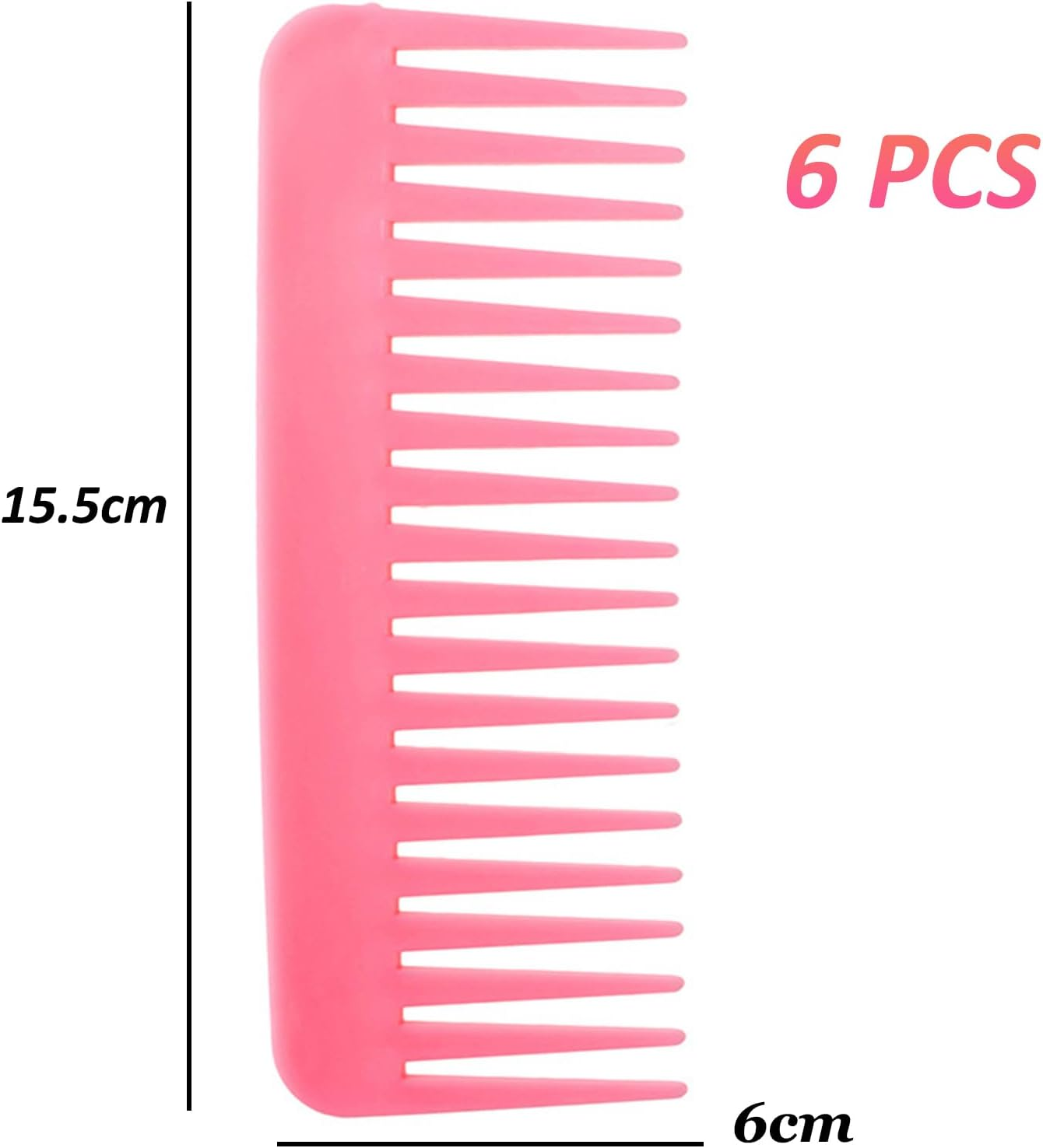 CALLYSONIC Pack of 6 Curl Combs for Women, Wide Tooth Comb, Comb for Curls, Mini Hair Comb, Antistatic Hair Coarse Comb, Hair Comb Women'S Hairdresser Styling Comb Men and Women (6 Colours)