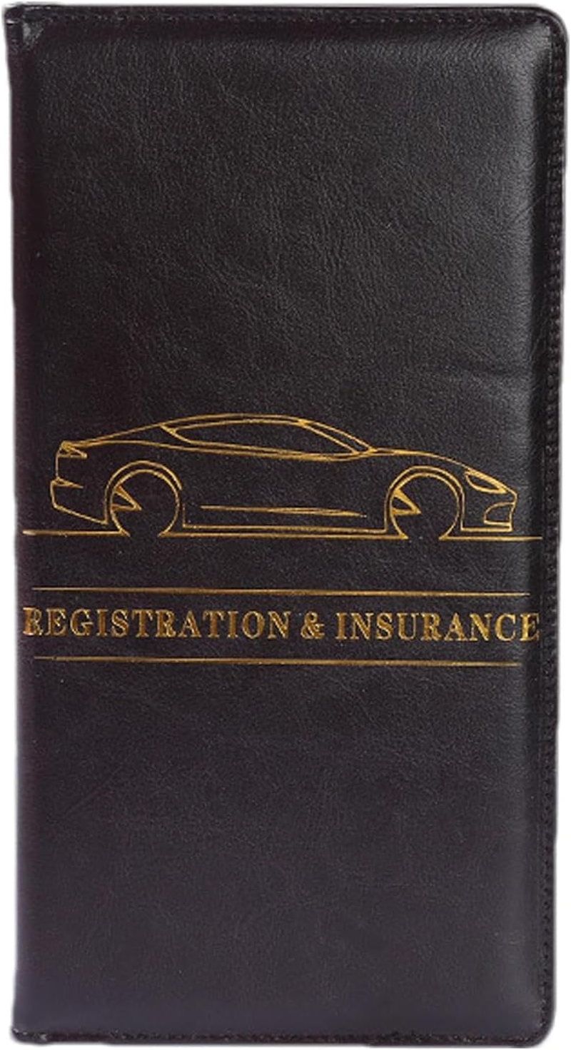 Gacqpli Car Document Bag, Wallet for Driving Licence - Car Insurance PU Wallet, Car Interior Accessories Document Folder for Documents, Cards, Driving Licence image number 1