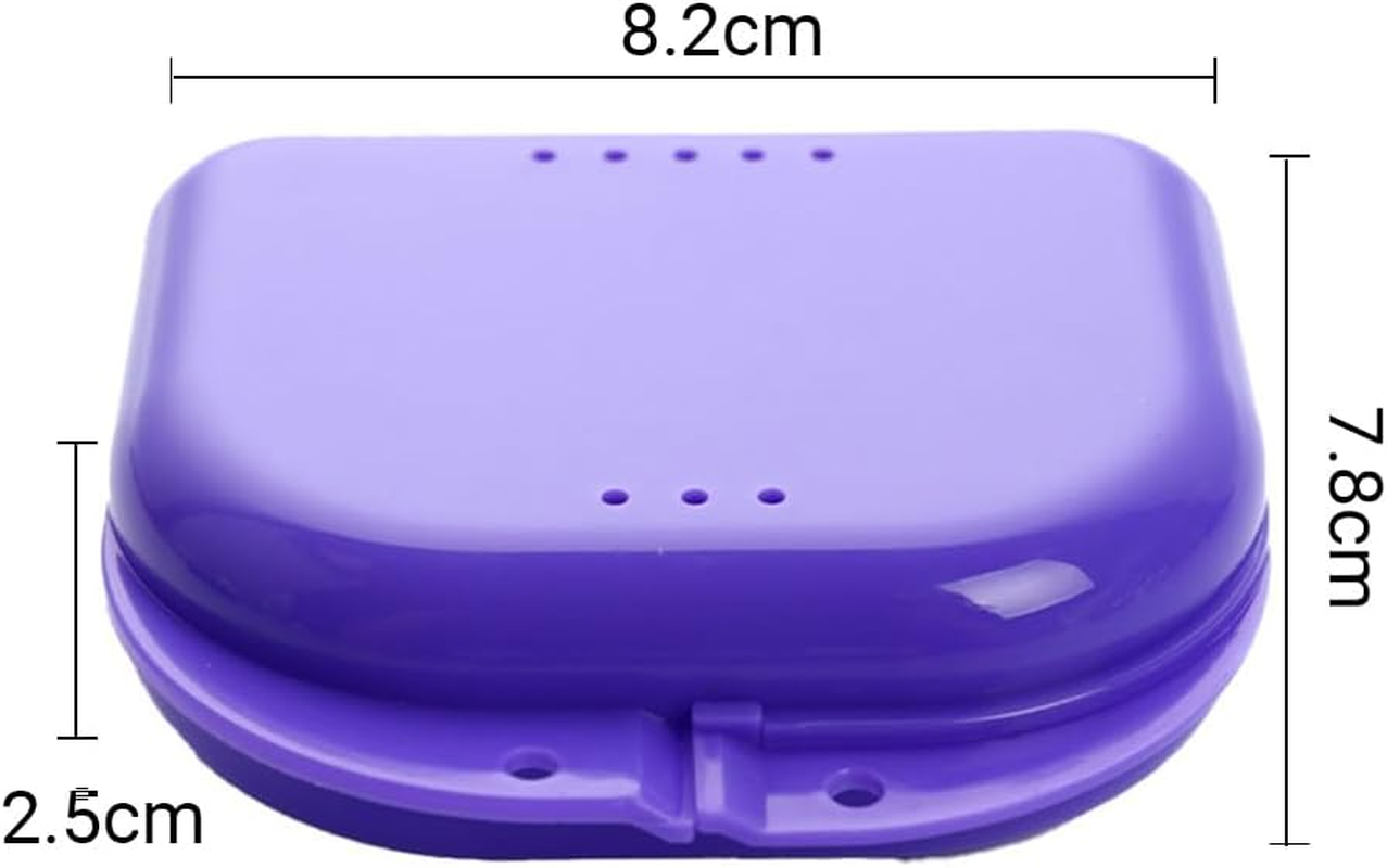 Orthodontic Retainer Box Sport Mouth Case Dental Denture Teeth Guard Storage Purple - Purple image number 3