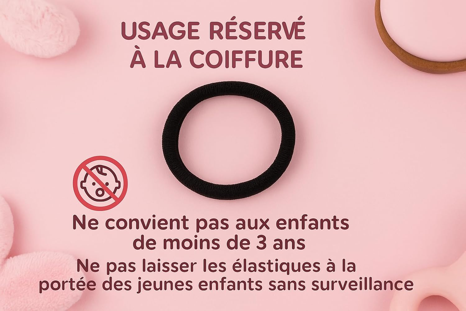 Maadali Hair Bobbles for Thick Hair, Black, Pack of 7, Hair Bobbles for Women, Durable, Soft, for Normal to Thick Hair, No Metal, Perfect Hold and Pain Free image number 2