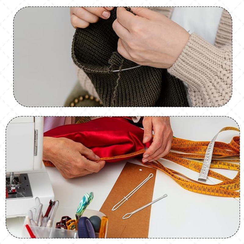 DIY Rope Threader Clip,4Pcs Metal Drawstring Threader Tweezer Clip,Metal DIY Rope Threader Clip Bodkin Sewing Tool,Metal Drawstring Threader Tweezer Easy Quick Insert Drawstring DIY Rope Threader Clip image number 6