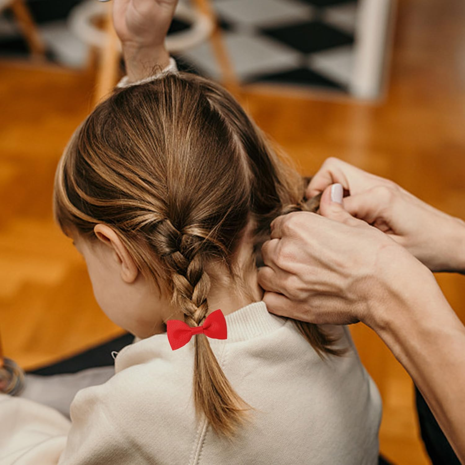 25 Red Bows Rubber Bands Hair Loops Elastic Hair Bands Women'S Hair Accessories Suitable for Daily Hair Ties image number 3