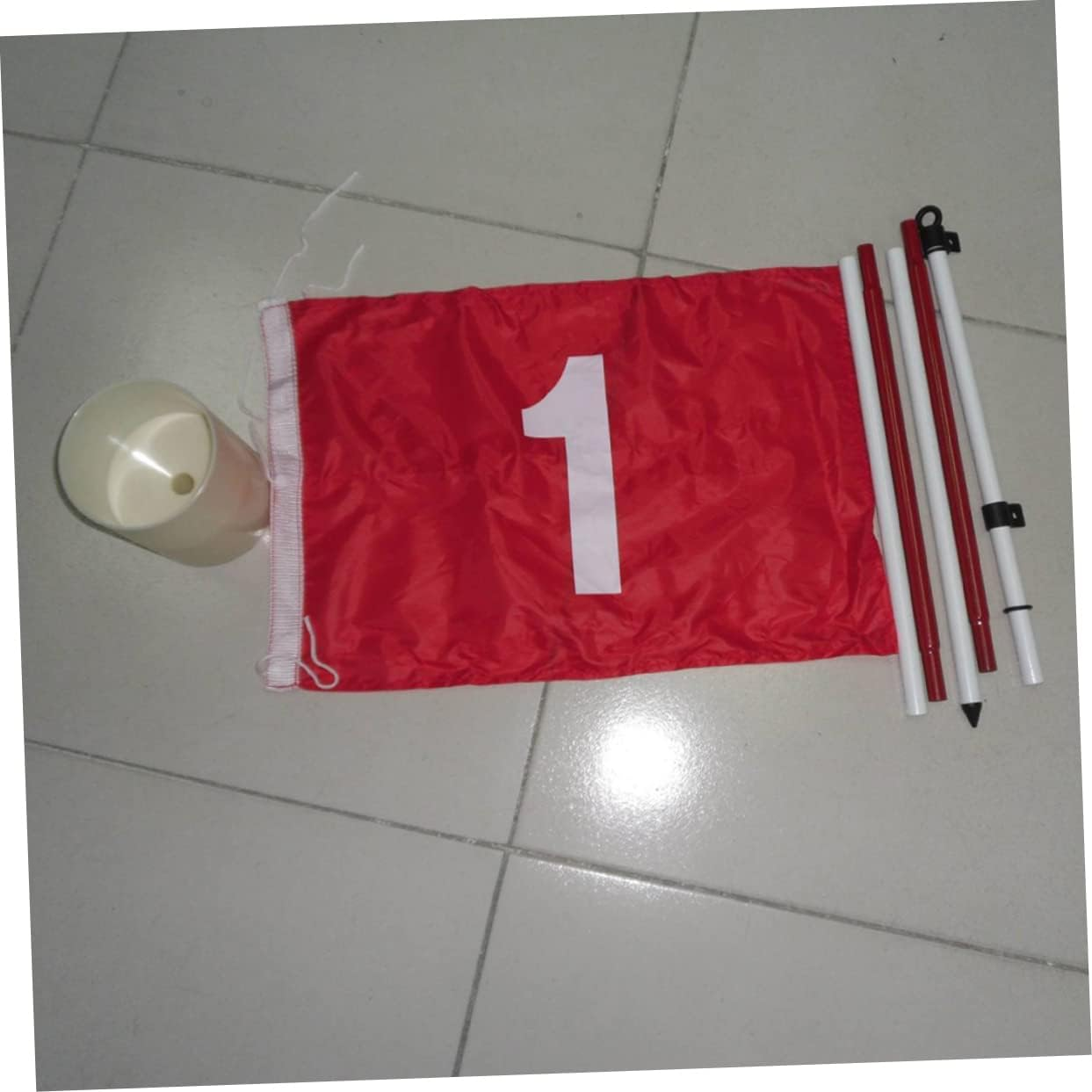 CORHAD 5 Section Flag Pole Set Golf Hole Cup Flag Stick for Yard Practice Realistic Putting Green Flagstick Cup for Outdoor Sports image number 2