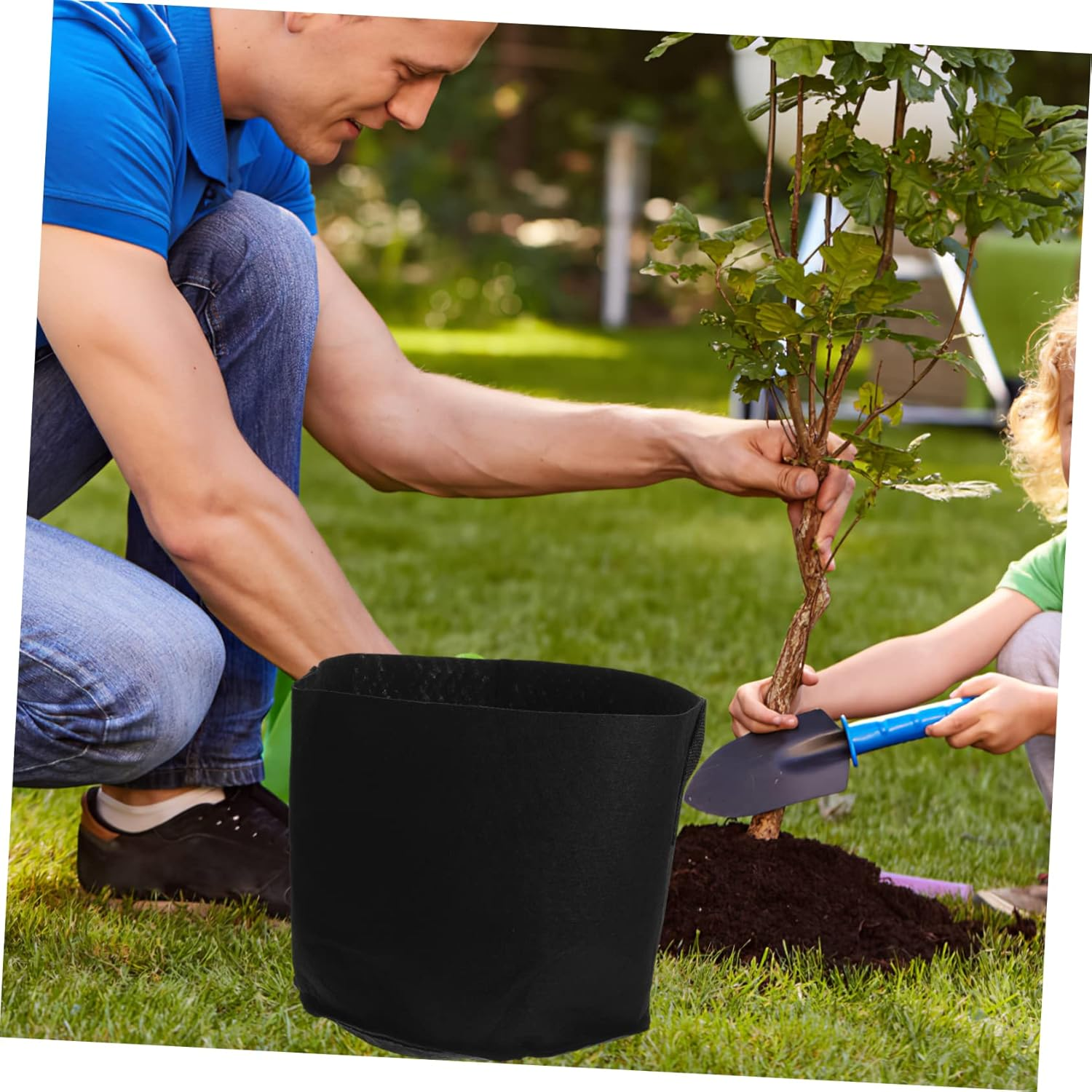 Yardwe Thickened Non-Woven Fabric Grow Bags 6Pcs 3-Gallon Planting Pouches for Vegetables Flowers Nursery Ventilated Design Sturdy Black Gardening Plant Grow Bags for Garden and Patio Use image number 5