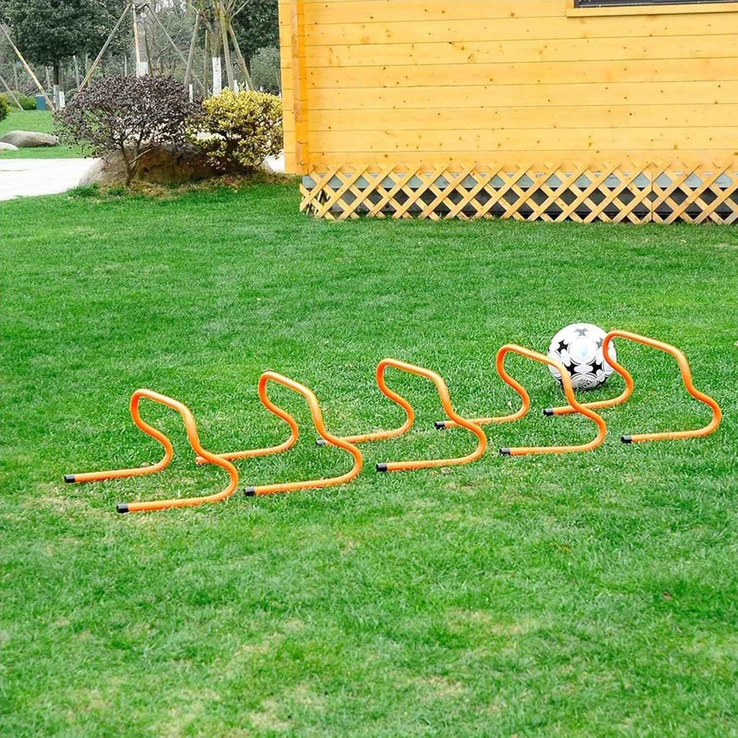 Speed and Agility Training Equipment,6M Agility Ladder Set with 5 Adjustable Agility Hurdles,Speed Training Agility Hurdles for Athletes Soccer Training Equipment Set for Kids Youth Adults image number 1
