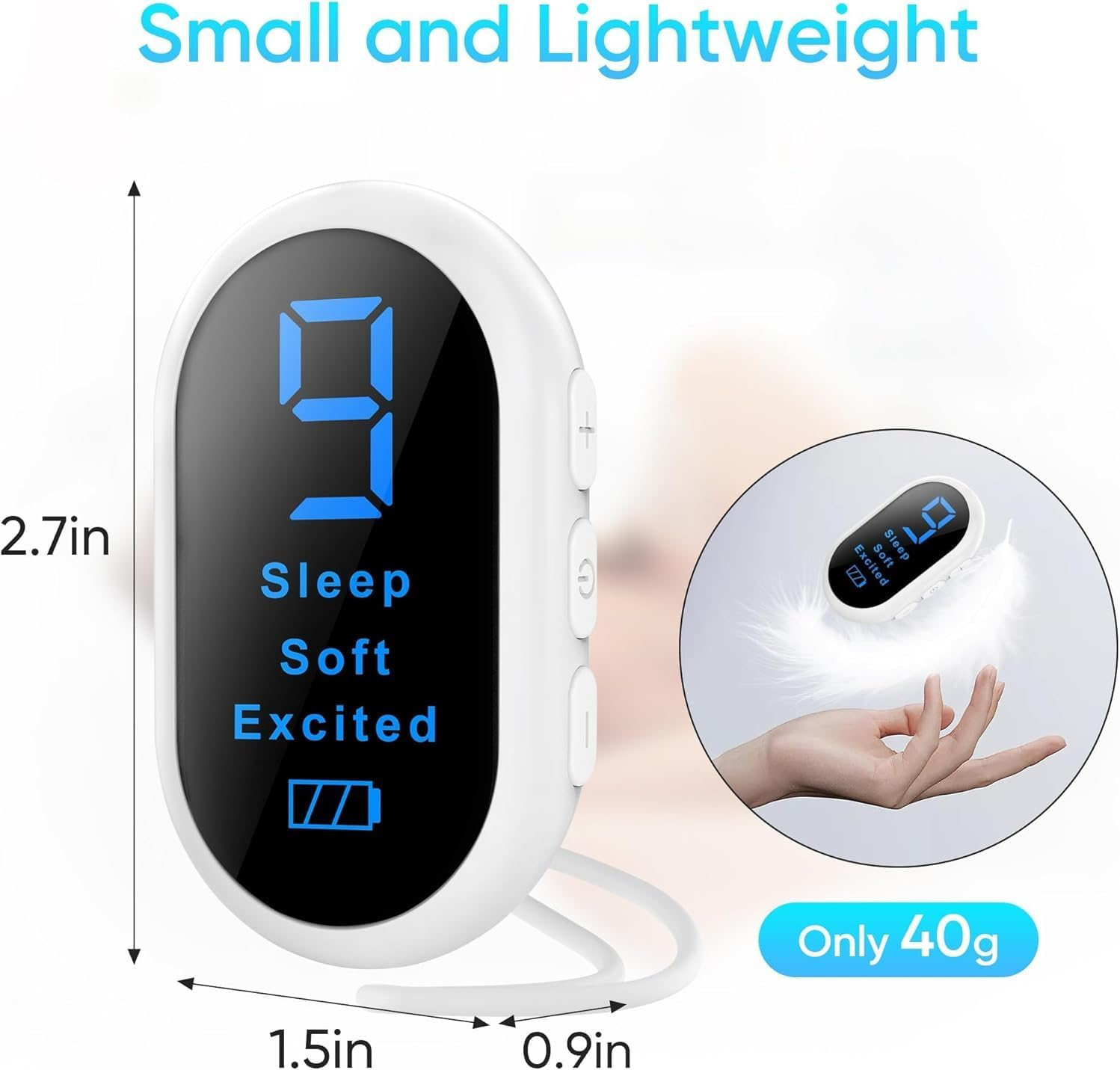 Sleep Aid Device with Type-C Rechargeable Microcurrent, 3 Modes & 9 Adjustable Gears for Anxiety Relief, Insomnia Solution image number 5