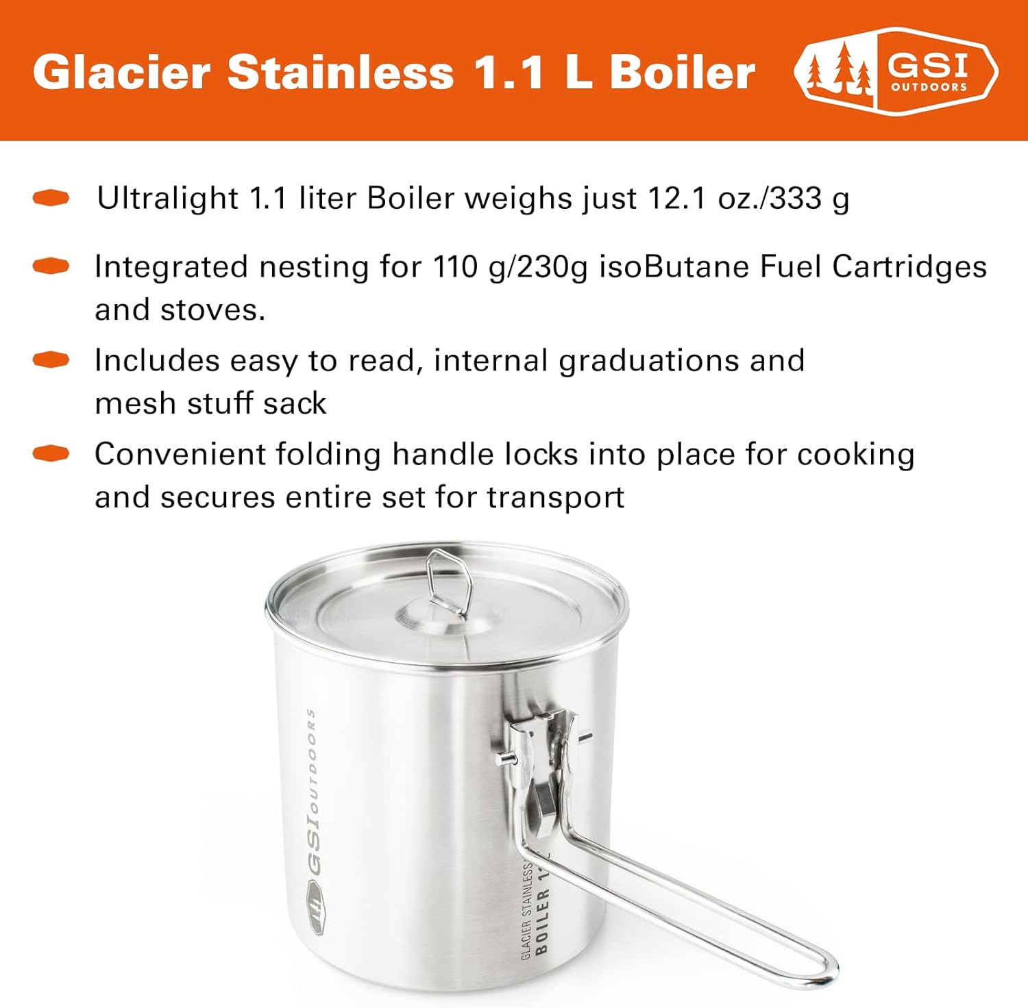 GSI Outdoors Glacier Stainless Boiler Cookset image number 3