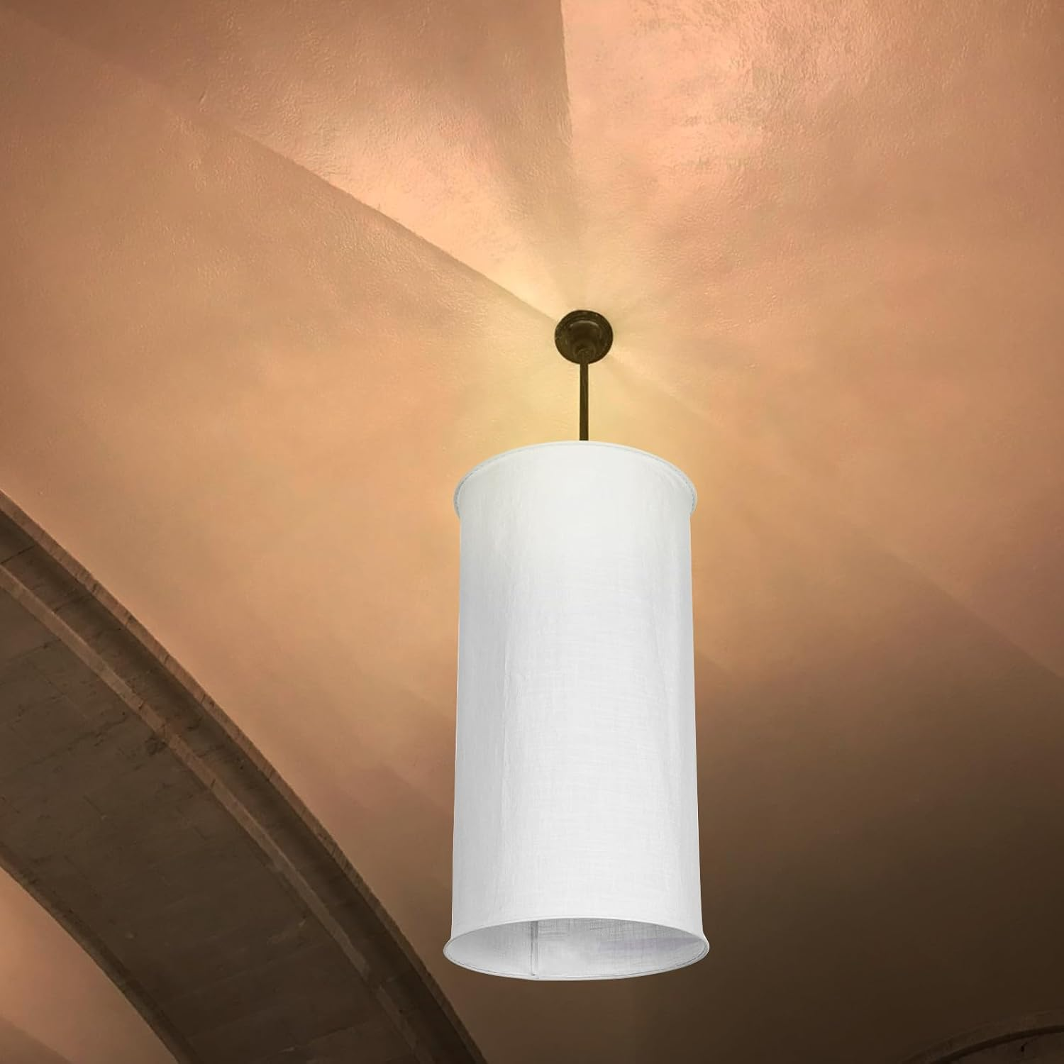 GALPADA White 35Cm Fabric Folding Pendant Lamp Shade E27 Hanging Lampshade for Table and Lamps in Modern Home Lighting