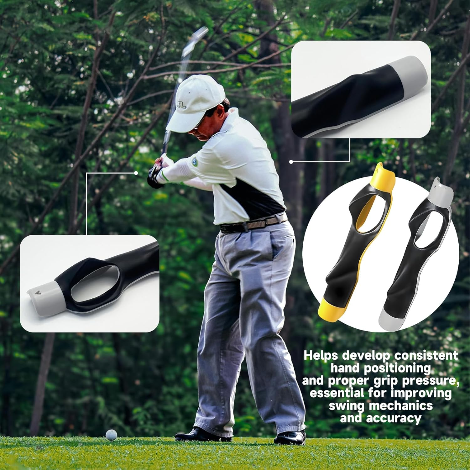 2 Pack Golf Grip Trainer - Golf Grip Training Aid for Correcting Left/Right Hand Positions, Ergonomic Golf Grip Training Attachment for Hand Position Improvement image number 4