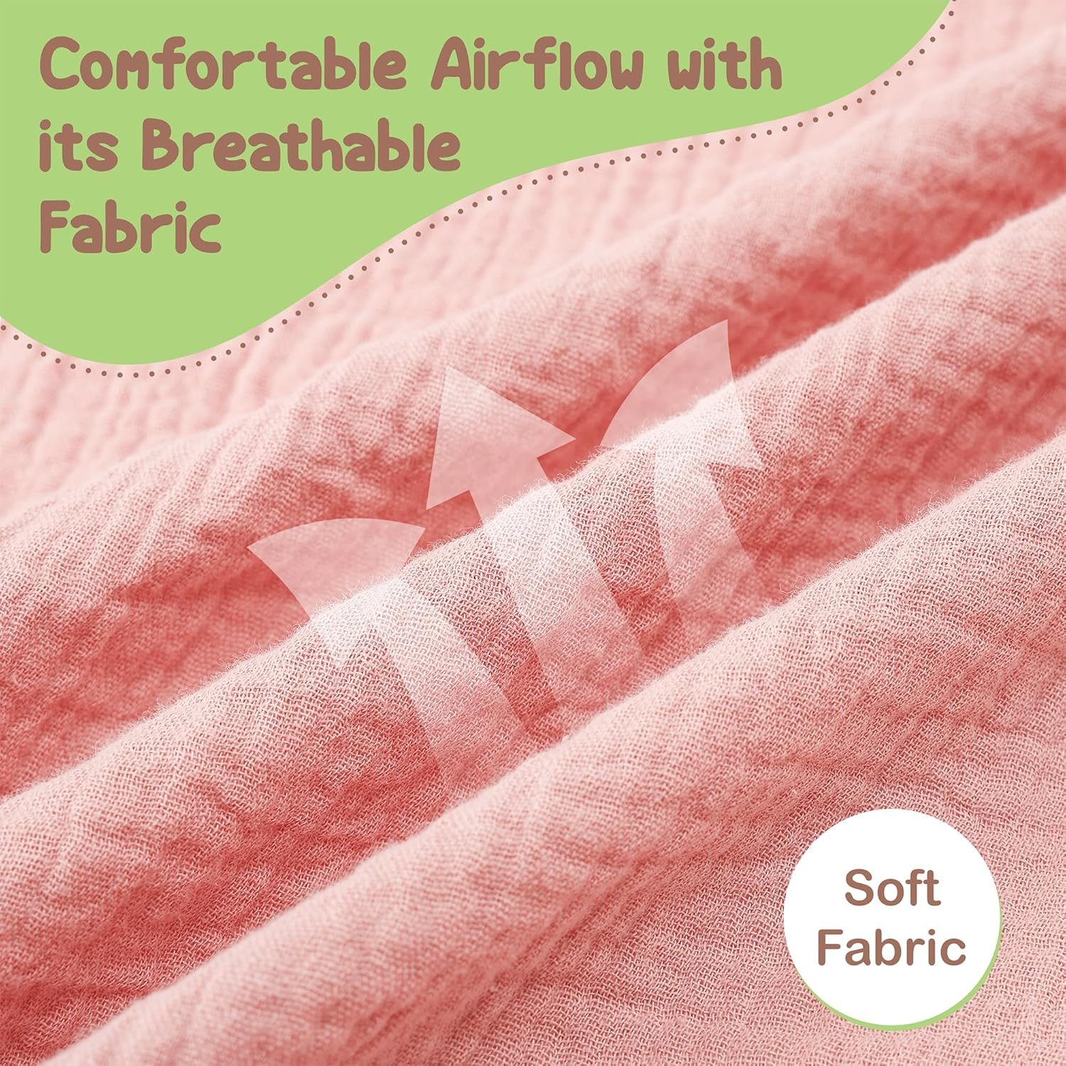 Organic Cotton Nursing Cover - 109 X 71 CM Breathable Muslin Breastfeeding Cover, Multi-Purpose for Women (Pink) - Rust image number 6