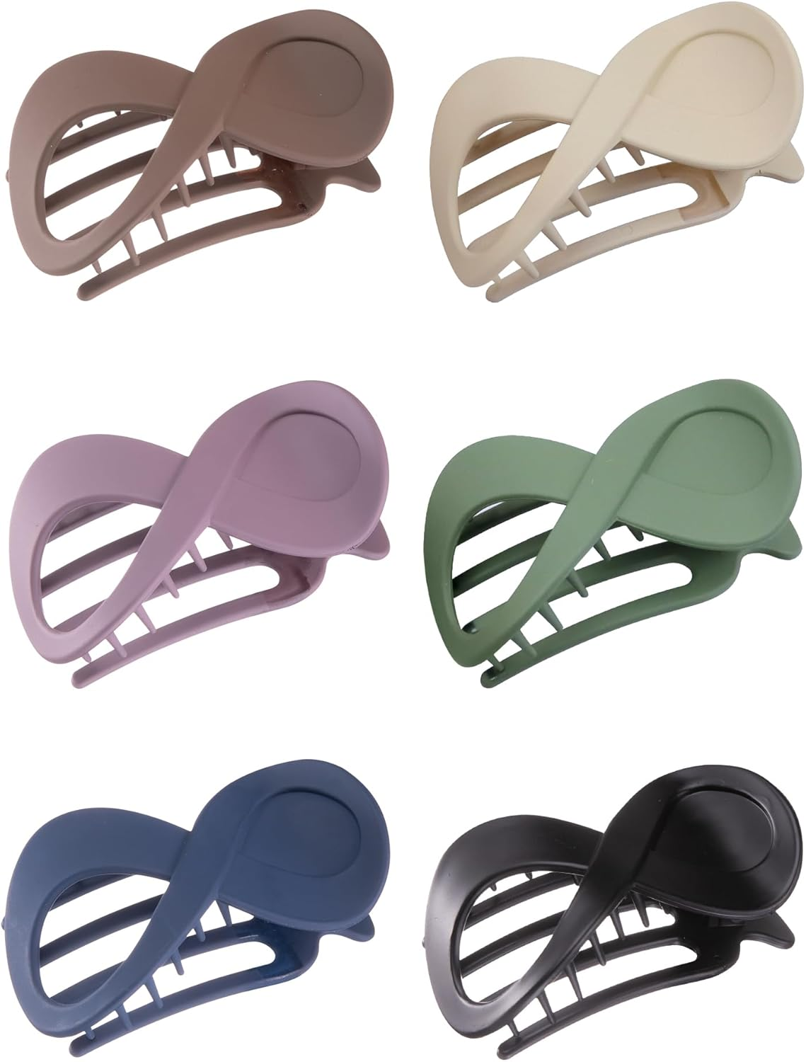 Kavya Hair Clips 6 Pcs Claw Clips for Thick Hair, Non-Slip Hair Claw Clips French Style Hair Claws Hair Accessories for Women (Glossy)