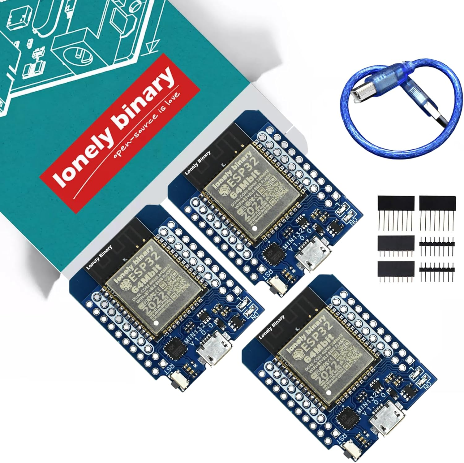 3-Pack ESP32 Mini 16MB Quadruple the Flash Wifi Bluetooth Dual Core Development Board Compatible with Arduino IDE and Micropython (16MB of Flash) image number 4
