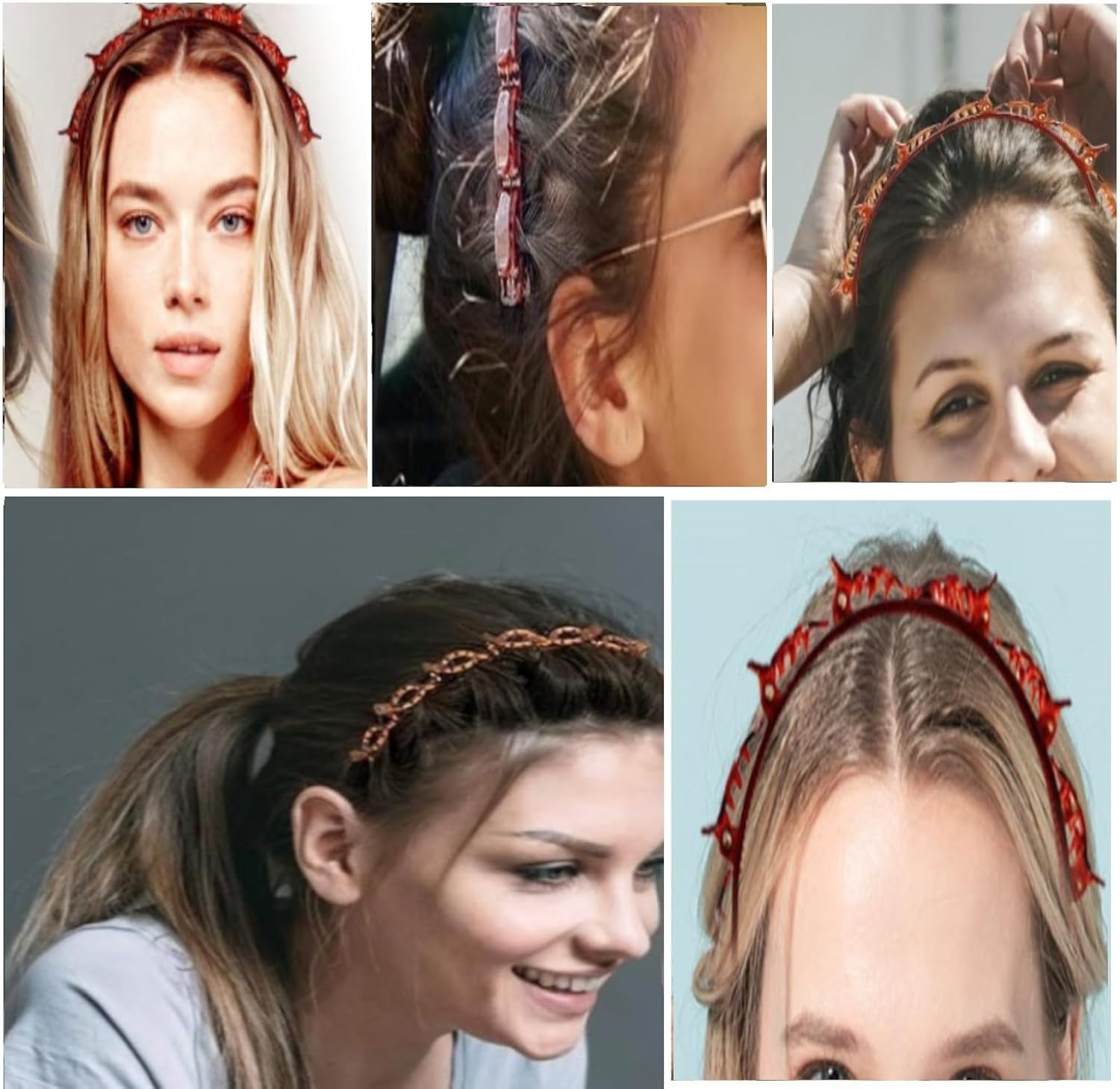 Headband with Clips, 2 Pieces, Bangs, Hairstyle Hairpin Hairstyle Aid Hair Bows with Clips, Hairpin Headband, Hair Pins, Headband, Hair Accessories, Hair Accessories Hair Band with Clips, Twist Clip image number 4