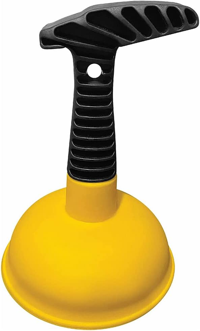 Cuzlarmul Sink Plunger, Plunger Sink Unblocker with Short Handle, Powerful Plunger Unclogging Tool for Kitchen Sink, Shower, Bathroom Drains, Bath (Yellow)