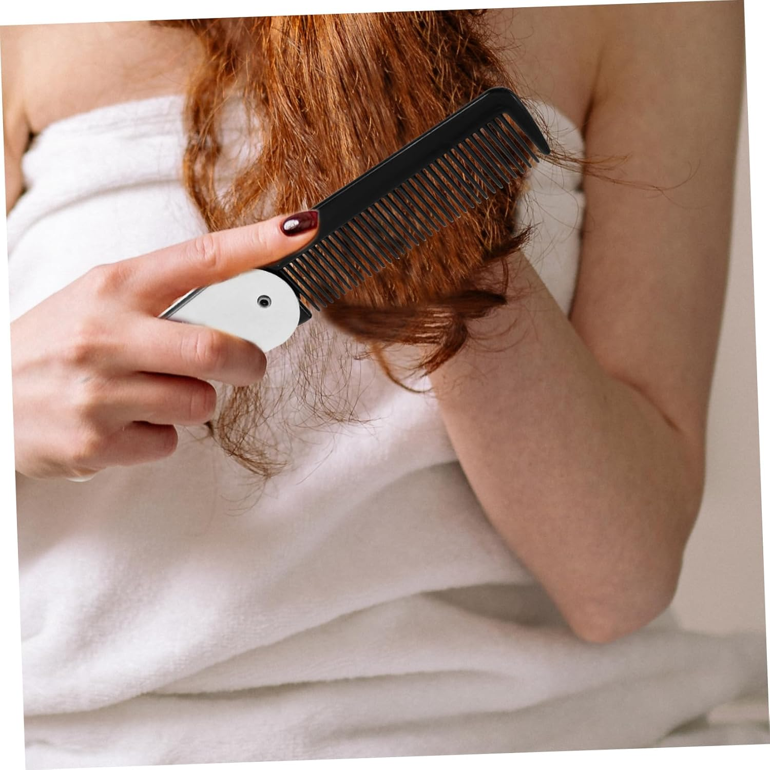 OHPHCALL Folding Hair Comb for Men Women Portable Mini Comb for Travel Office Car image number 4