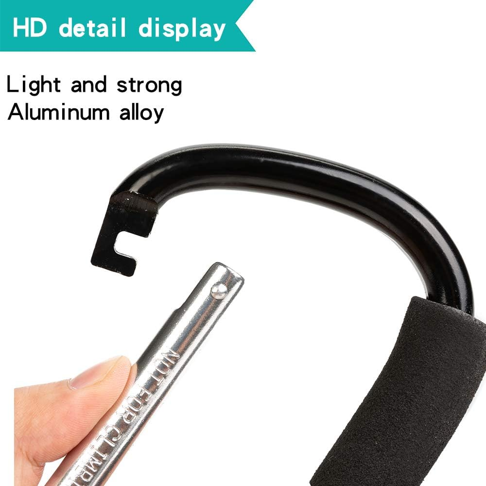 Funbliss Stroller Hooks by Baby，2 Pack Convenient Organizer Hook Bag Clips to Diaper Bags Clothing,Purses,Groceries,Great Hook Set for Mommy When Walking or Shopping(Black) image number 5
