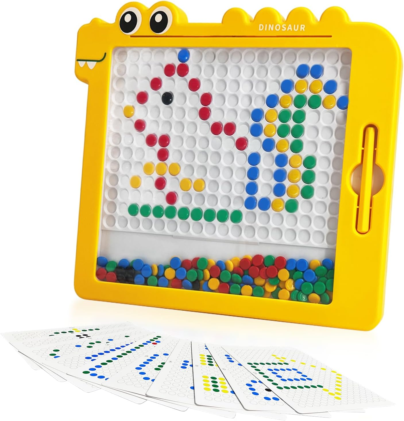 Magnetic Drawing Board Games, Montessori Toys Doodle Pad for Preschool Kids, Toddler Magnetic Pen Early Learning Set (Yellow) image number 4