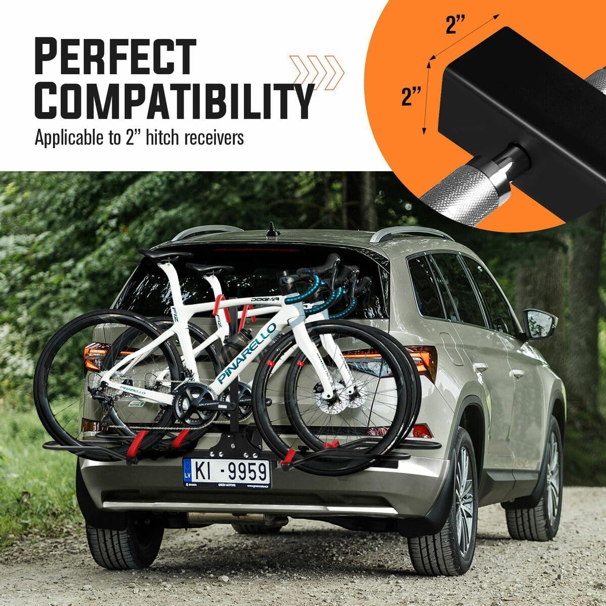 2 Ebike Rack for Car Rear Mountain Bicycle Carrier Mount Stand Storage Holder Platform 2 Inch Foldable Tilt with Lock image number 3