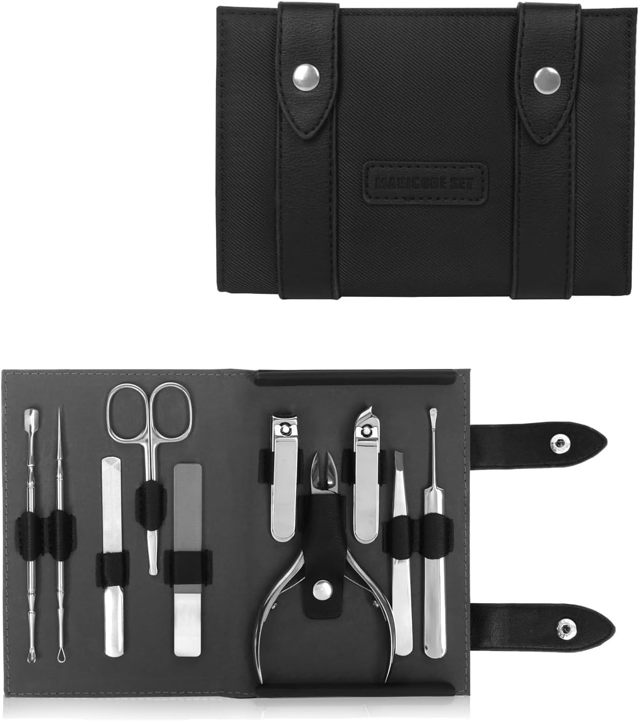 DAWNTREES Nail Clippers Set Fingernail and Toenail Clipper Cutters, Manicure Pedicure Kit -10 Pieces Stainless Steel Professional Grooming Kits, Nail Care Tools with Luxurious Travel Case image number 6