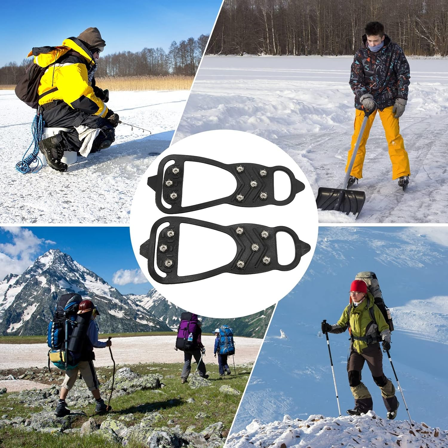 Crampons, anti Slip Foldable Portable Lightweight Ice Shoe Grips for Walking on Snow and Ice image number 6