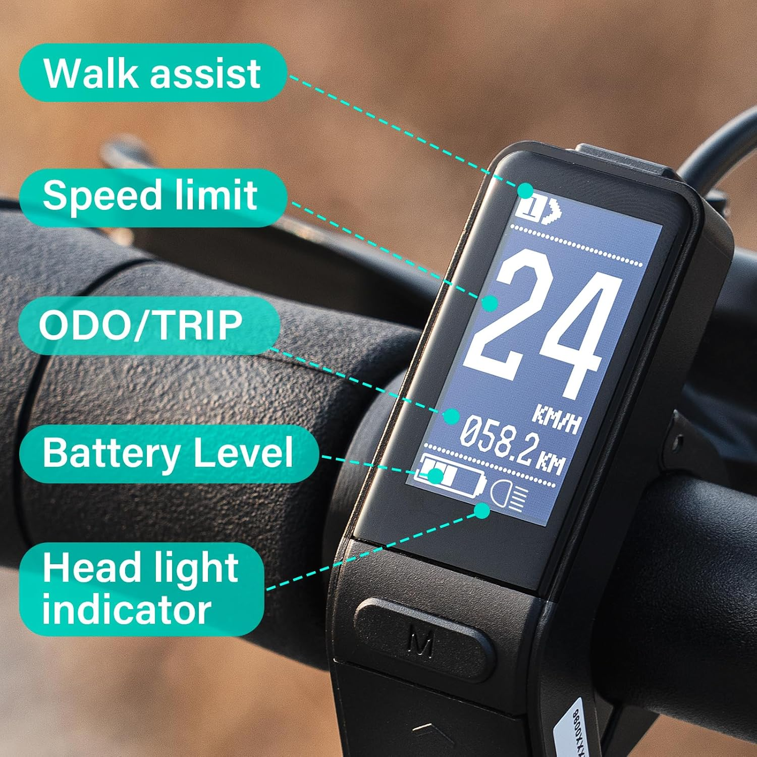 E-Mangue Ebike LCD Display for BAFANG BBS01B BBS02B BBS HD Mid Drive Motor Control Panel for Data Adjustment image number 6