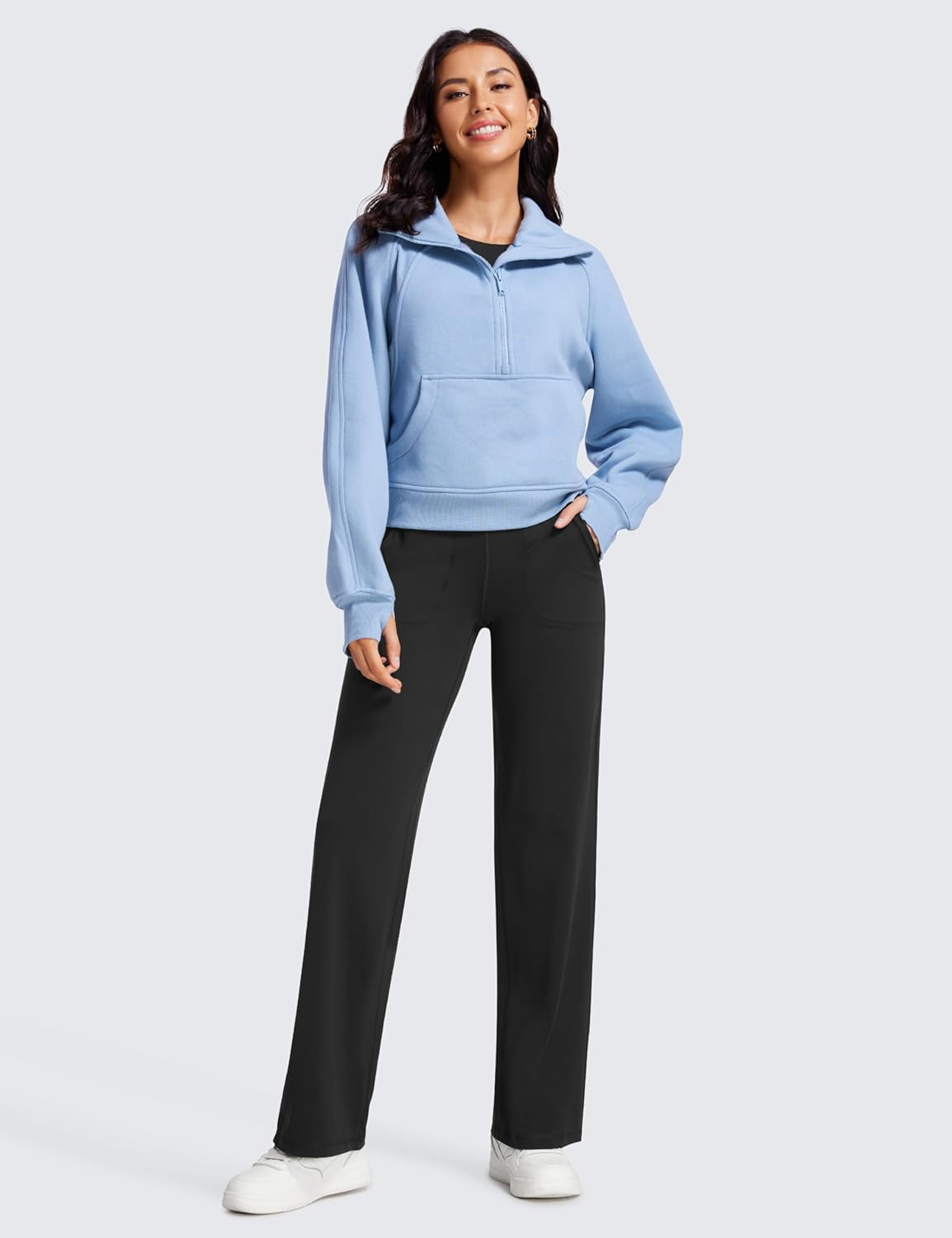 CRZ YOGA Womens Butterluxe High Waist Wide Leg Pants with Pockets 31" - Buttery Soft Comfy Casual Yoga Lounge Leggings image number 3