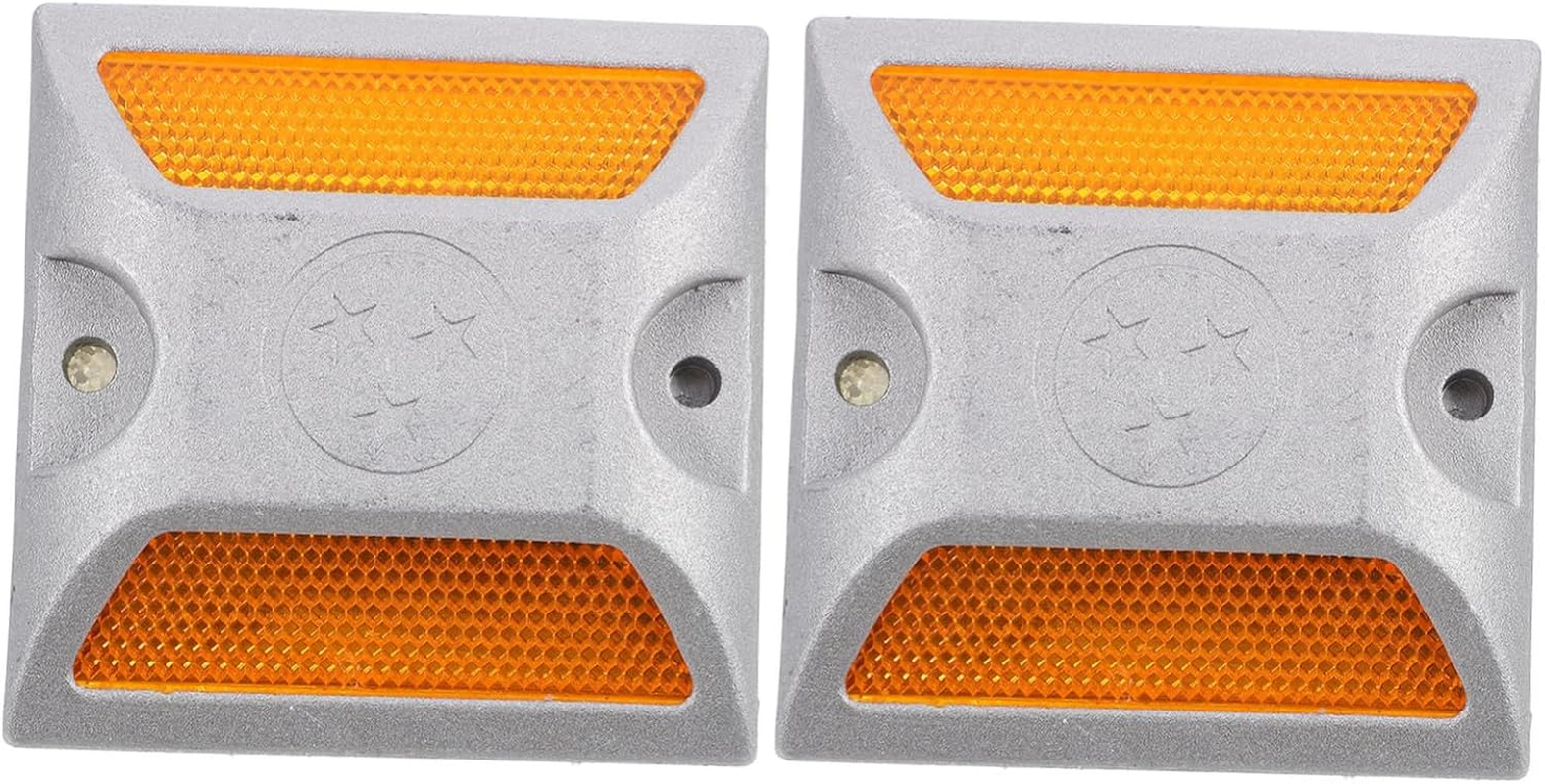 PAMINGONO 2Pcs Reflective Aluminum Driveway Markers for Nighttime Safety Emergency Road Reflectors High Visibility Sturdy Road Studs for Pavement and Driveway image number 3