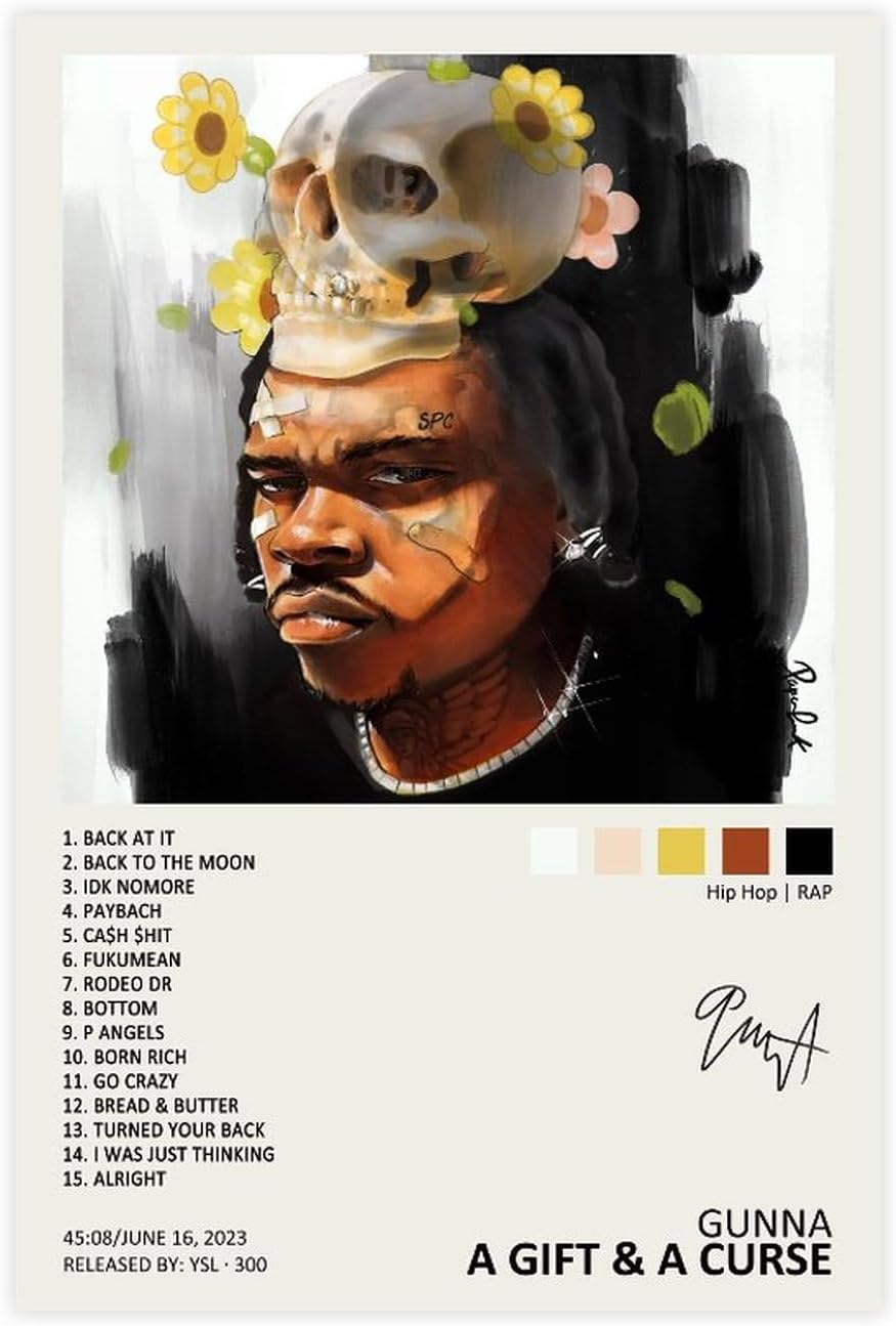 YEZLH Travis Poster Scott Utopia Music Album Cover Signed Limited Canvas Poster Wall Art Decor Print Picture Paintings for Living Room Bedroom Decoration Unframe:12X18Inch(30X45Cm)