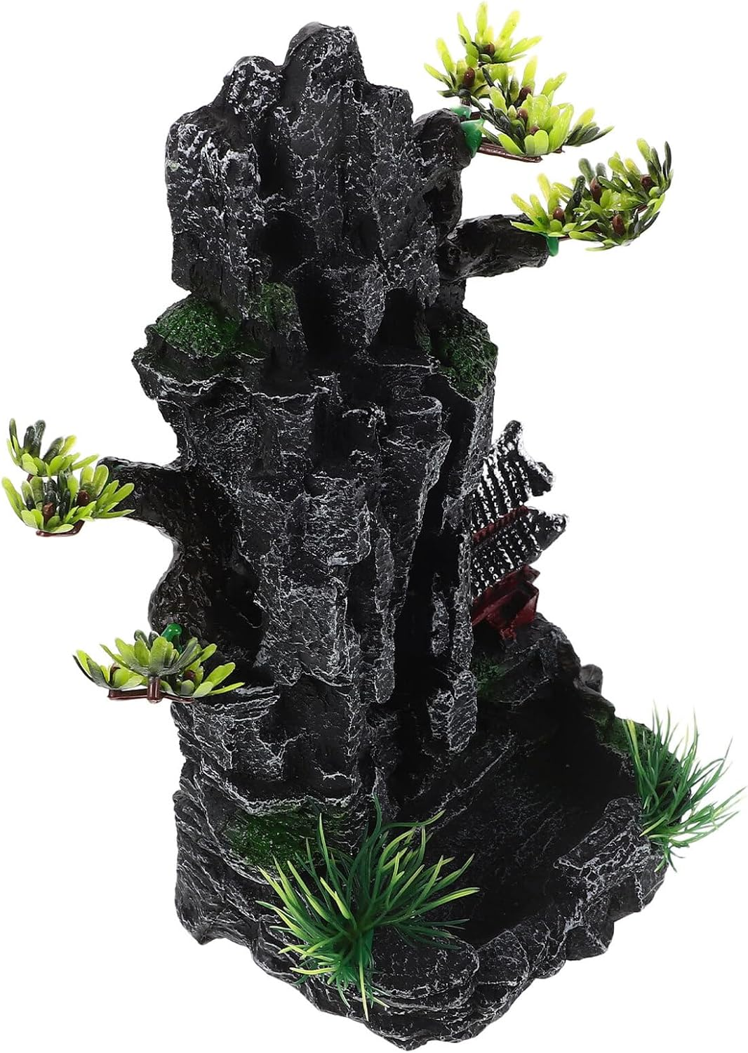 WEKAMOS Aquarium Mountain Resin Decoration Fish Tank Hideout Cave Artificial Rock Figurine Landscape Ornament for Betta Shrimp Small Aquatic Habitat image number 2