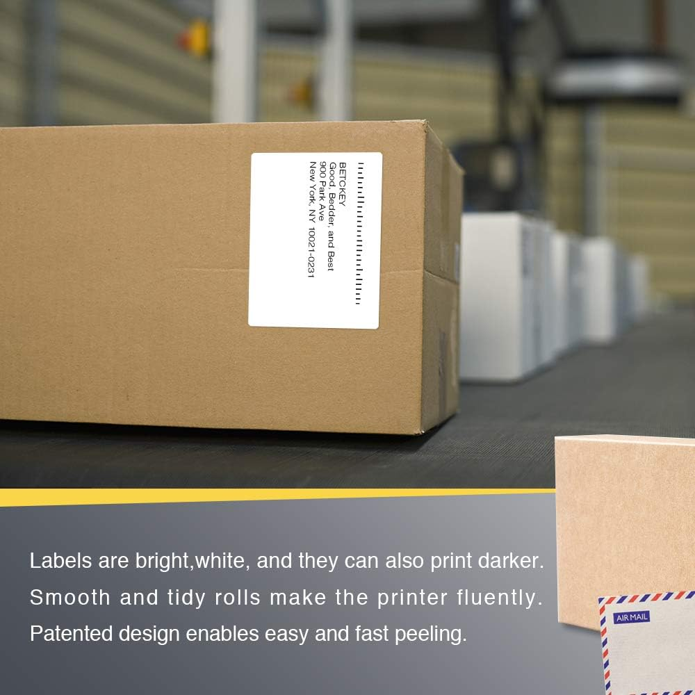 BETCKEY - 102Mm X 76Mm(4 in X 3 In) Perforated 500 Compatible with Zebra & More Printers [10 Rolls/5000 Labels]