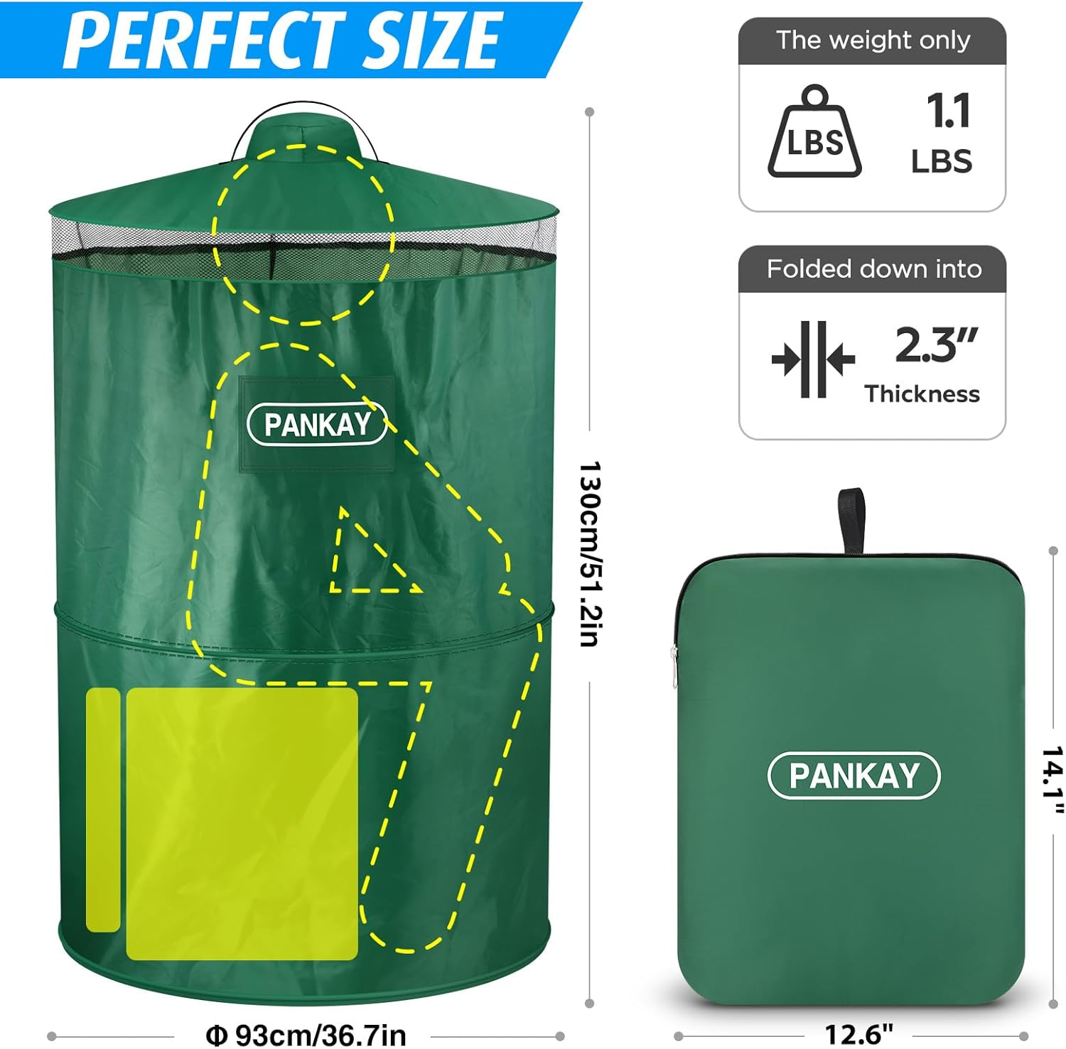 PANKAY Pop up Privacy Tent, Portable Outdoor Camping Bathroom Toilet Tent, Collapsible Shelter for Camping & Emergency &ndash; Lightweight & Sturdy, Easy Set Up, Foldable - with Carry Bag image number 2