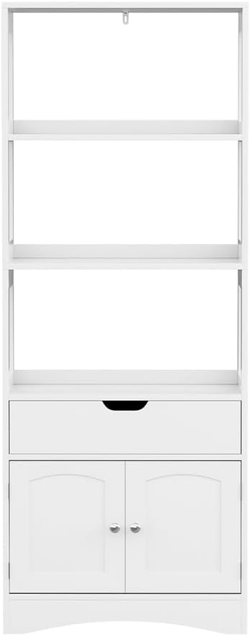 Artiss Bathroom Floor Storage Cabinet with 2 Drawers 3 Open Shelves 2 Door White image number 3